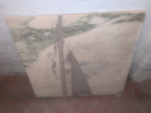 Marmor Plate Tykk 70*65*2.2cm -ca 0.5m2 *Fra 50-70 Tallet *Unik ...