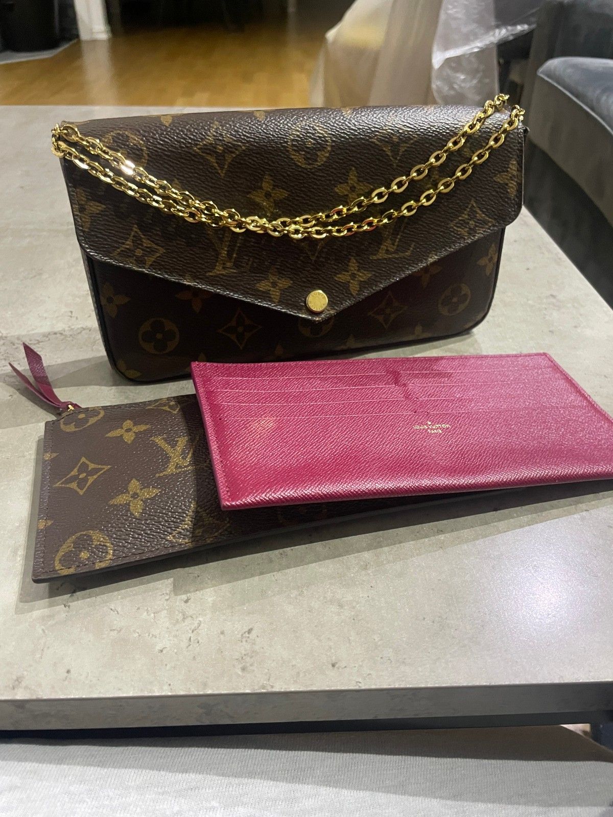 Louis Vuitton, Bags, Louis Vuitton Pochette Felicie Gm Mv Amarante