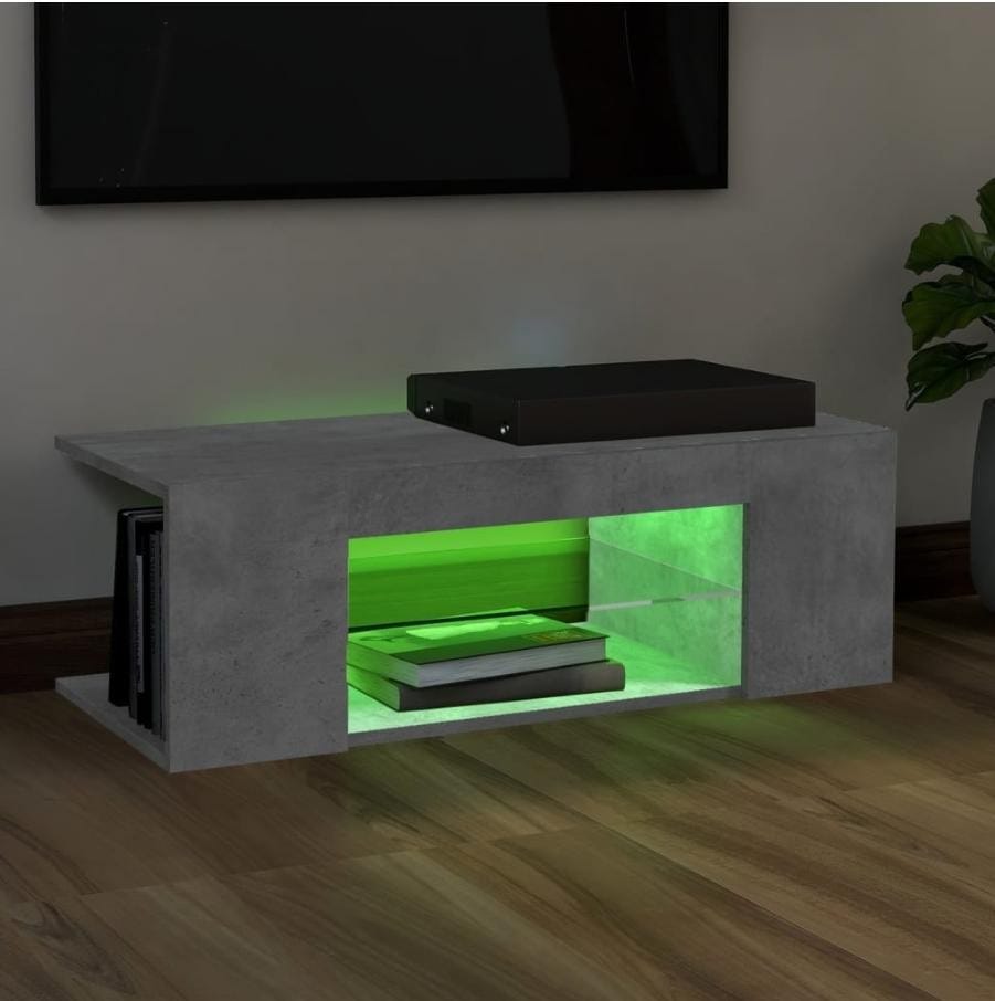 Tv-Benk Med Led-Lys Betonggrå 75X35X40 Cm main image 0