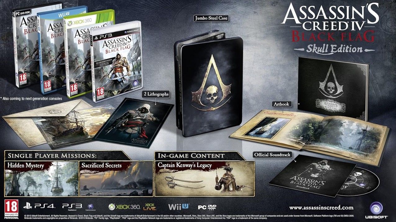 Ps3 Exclusive Assassins Creed Iv Black Flag Skull Edition Finn Torget 8732