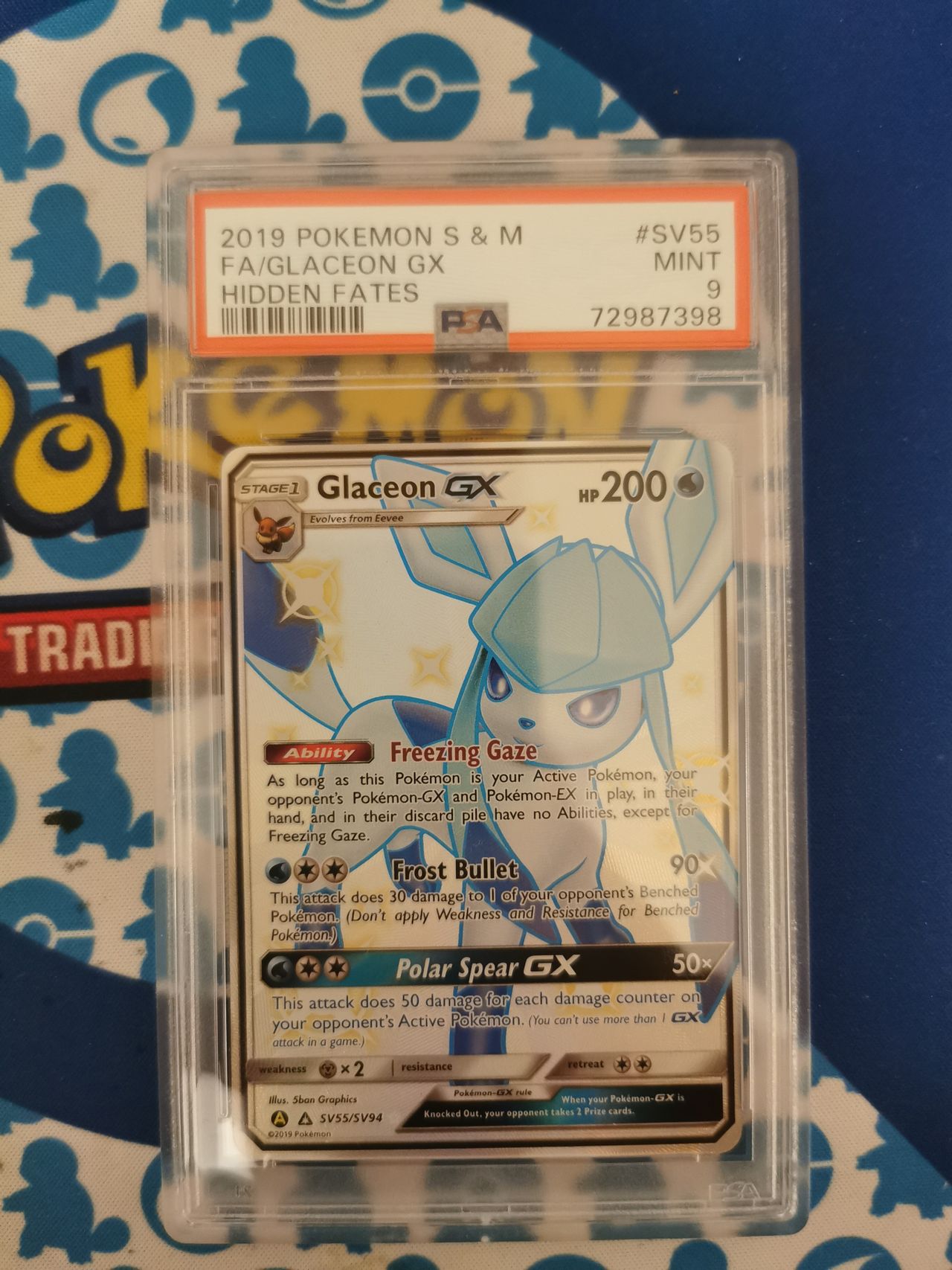 SHINY GLACEON GX PSA 10 GEM MINT high quality 2019 HIDDEN FATES