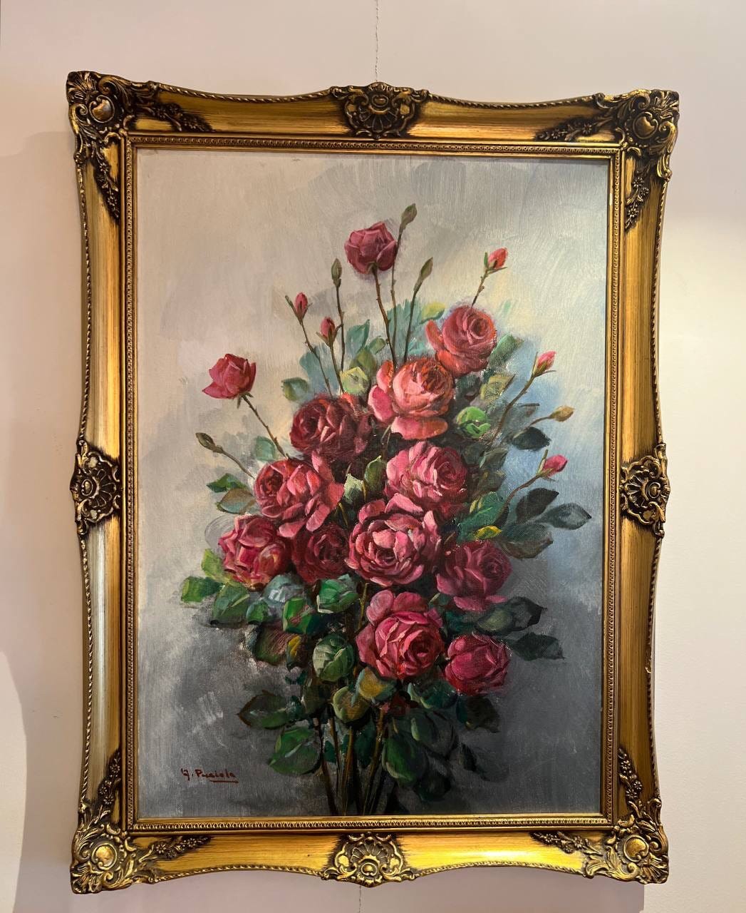 Billig! Nydelig maleri av G. Puccini - røde blomster med klassisk ...