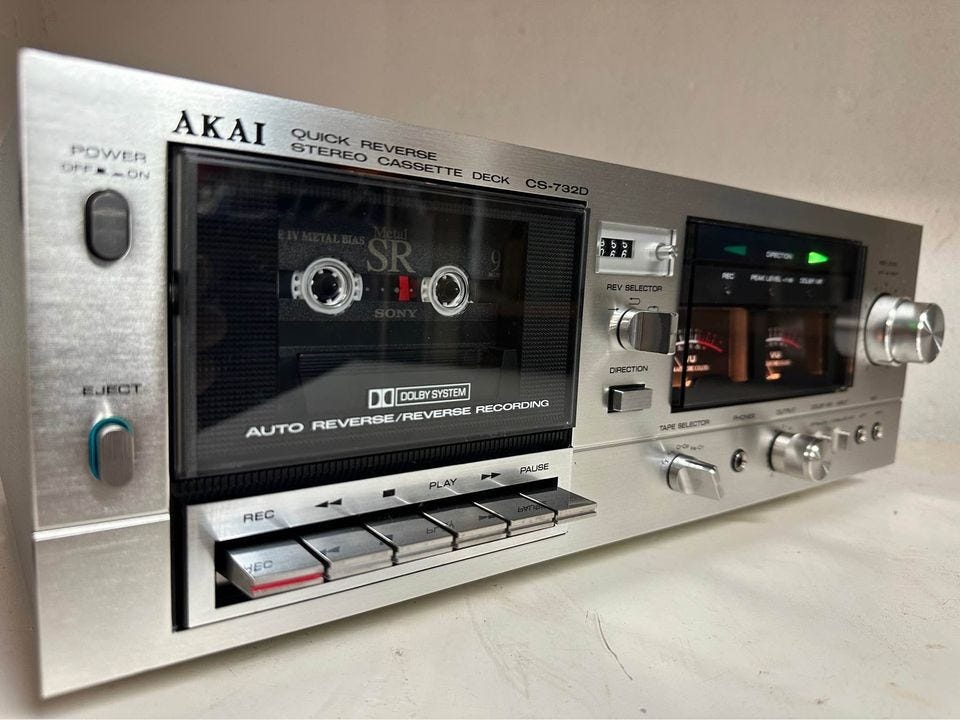 アカイ CS-732D ☆AKAI カセットデッキ CS-732D 通電確認済み 送料1800