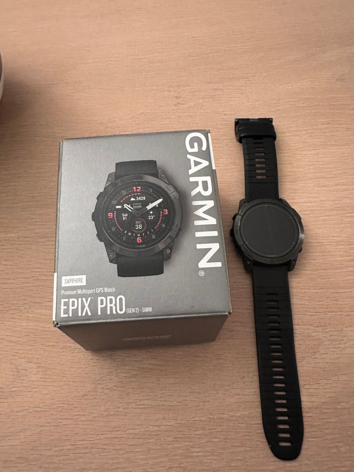 Garmin Epix Pro Gen Mm Sapphire Sort Karbongr Dlc Titanramme