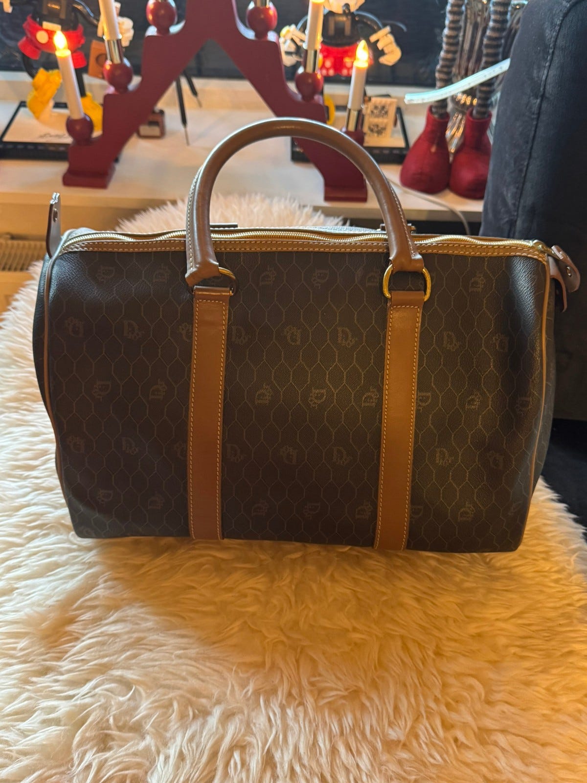 バッグ Christian Dior HONEYCOMB BOSTON HAND BAG Christian Dior Pre-Owned 20th Century Honeycomb Coated