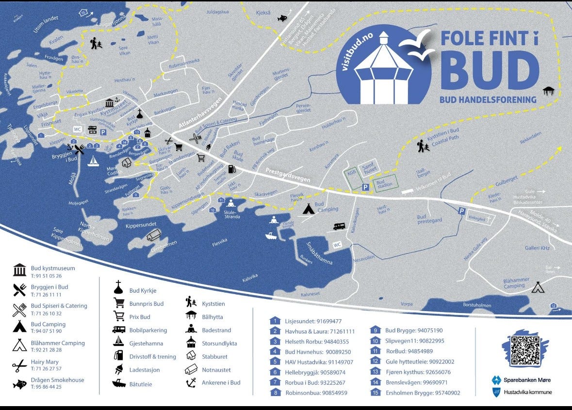 Et lite kart over Bud så dere kan se hvor det ligger. Galleribilde