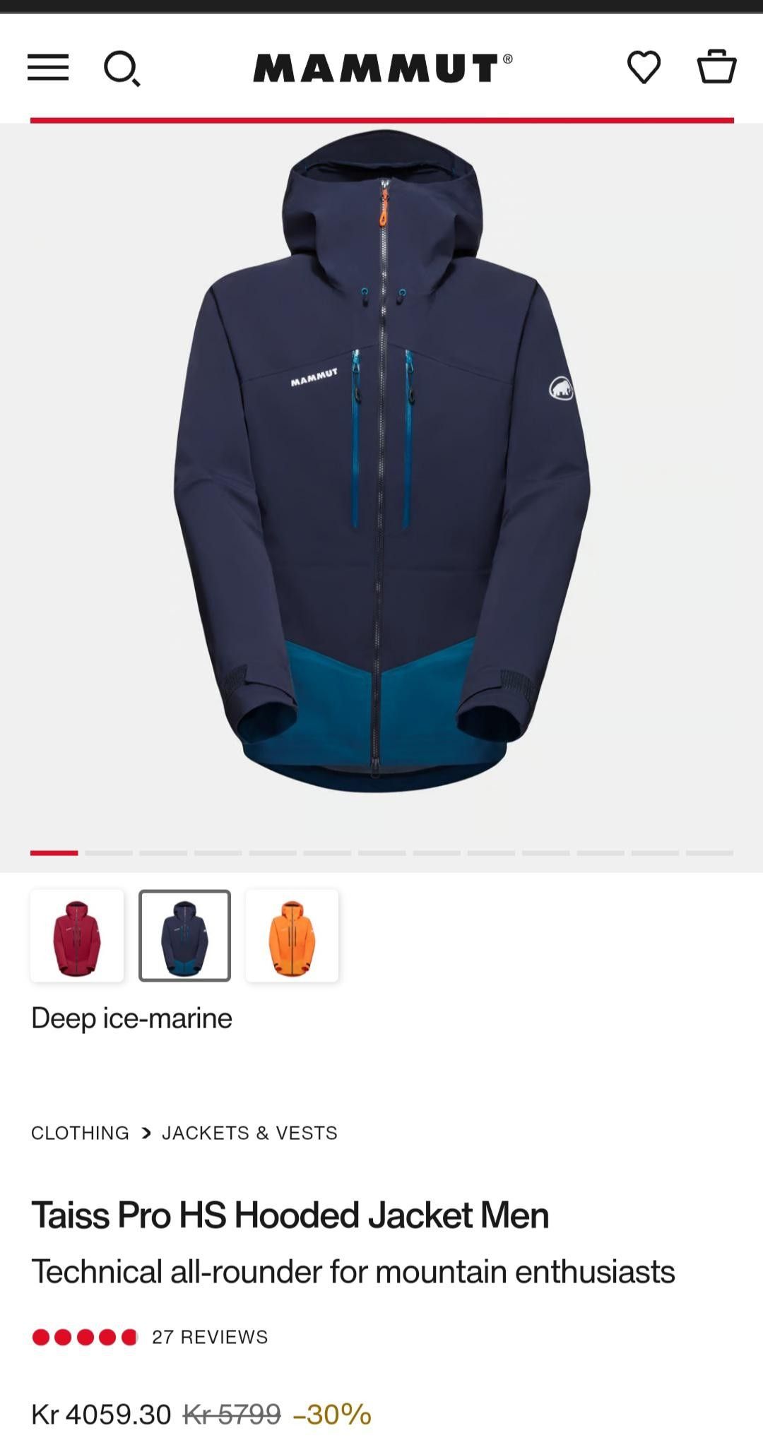 Mammut Taiss Pro HS Hooded Jacket - Men's