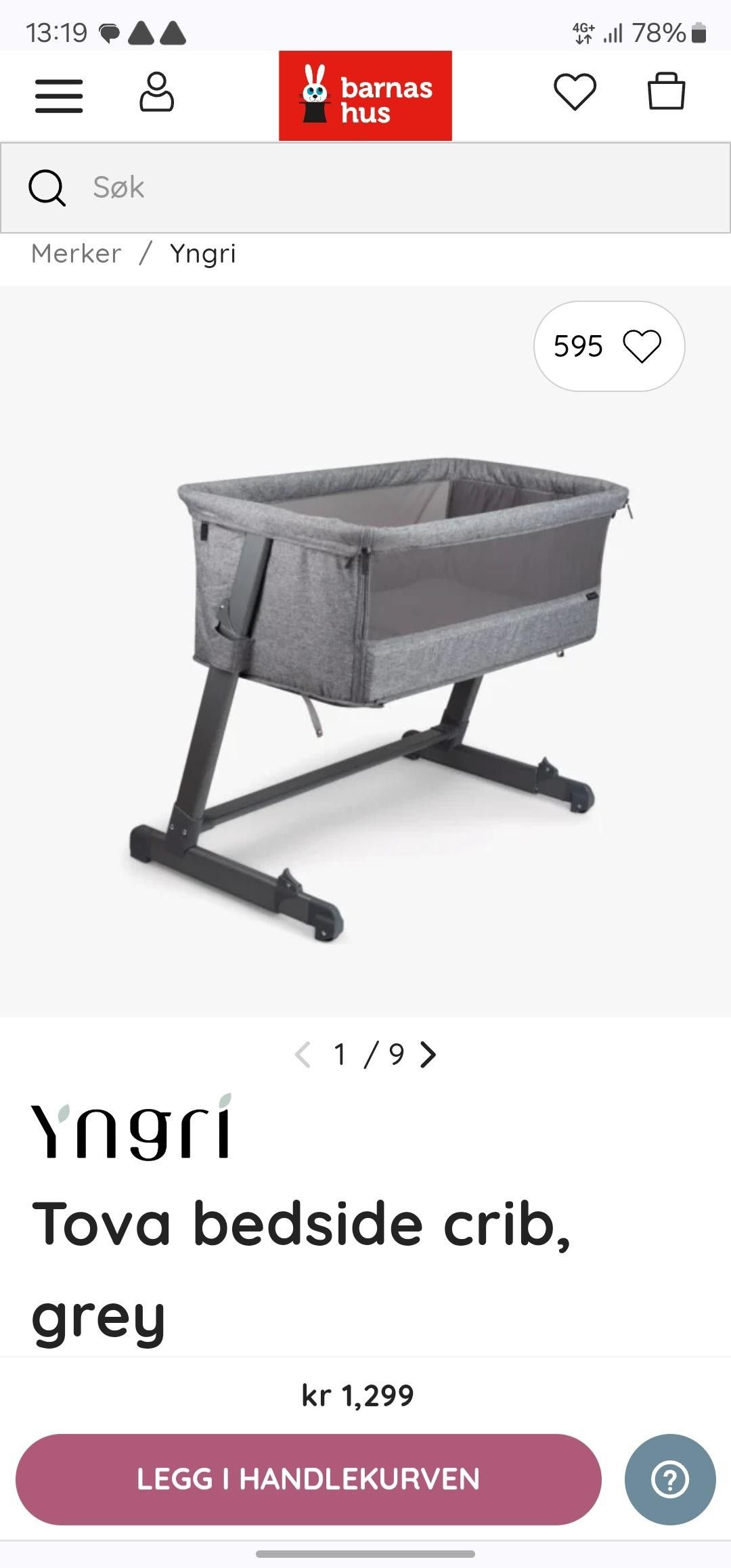 Yngri tova hot sale bedside crib