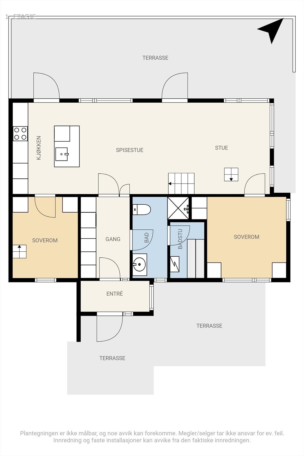 Plantegning 1. etage Galleribilde