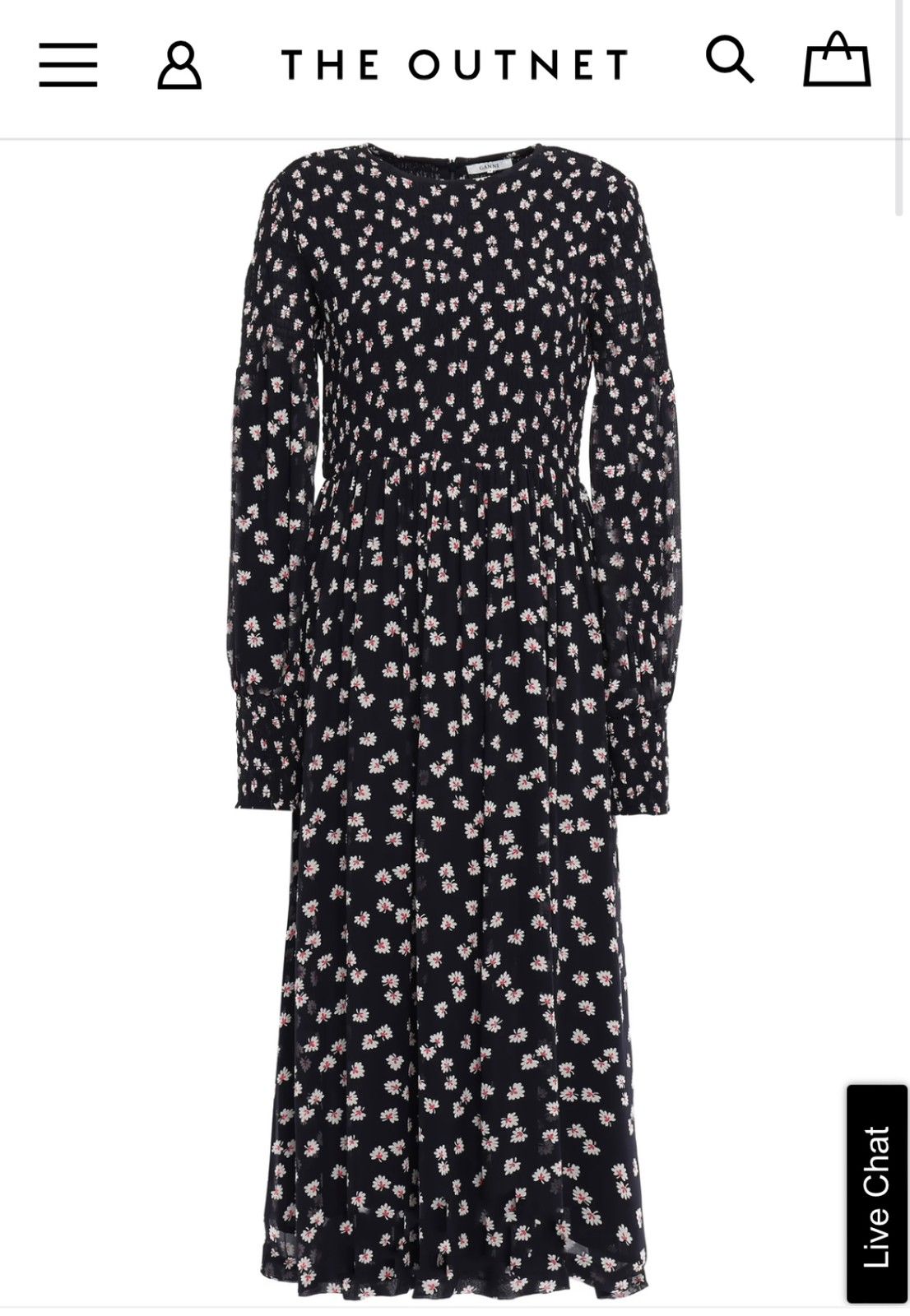 Ganni Rometty shirred floral print georgette dress FINN torget