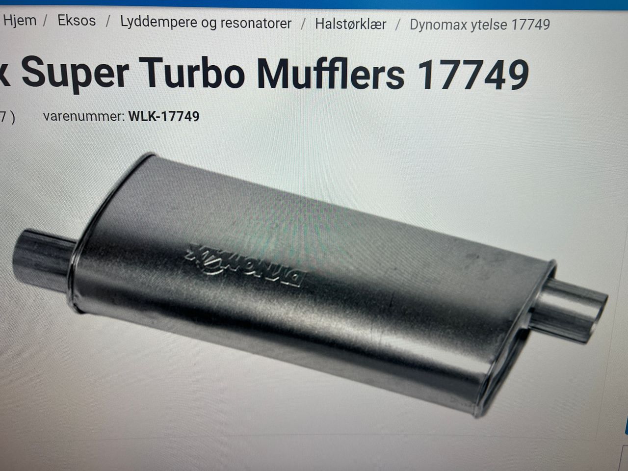 Dynomax Super Turbo Muffler 17749 | FINN torget