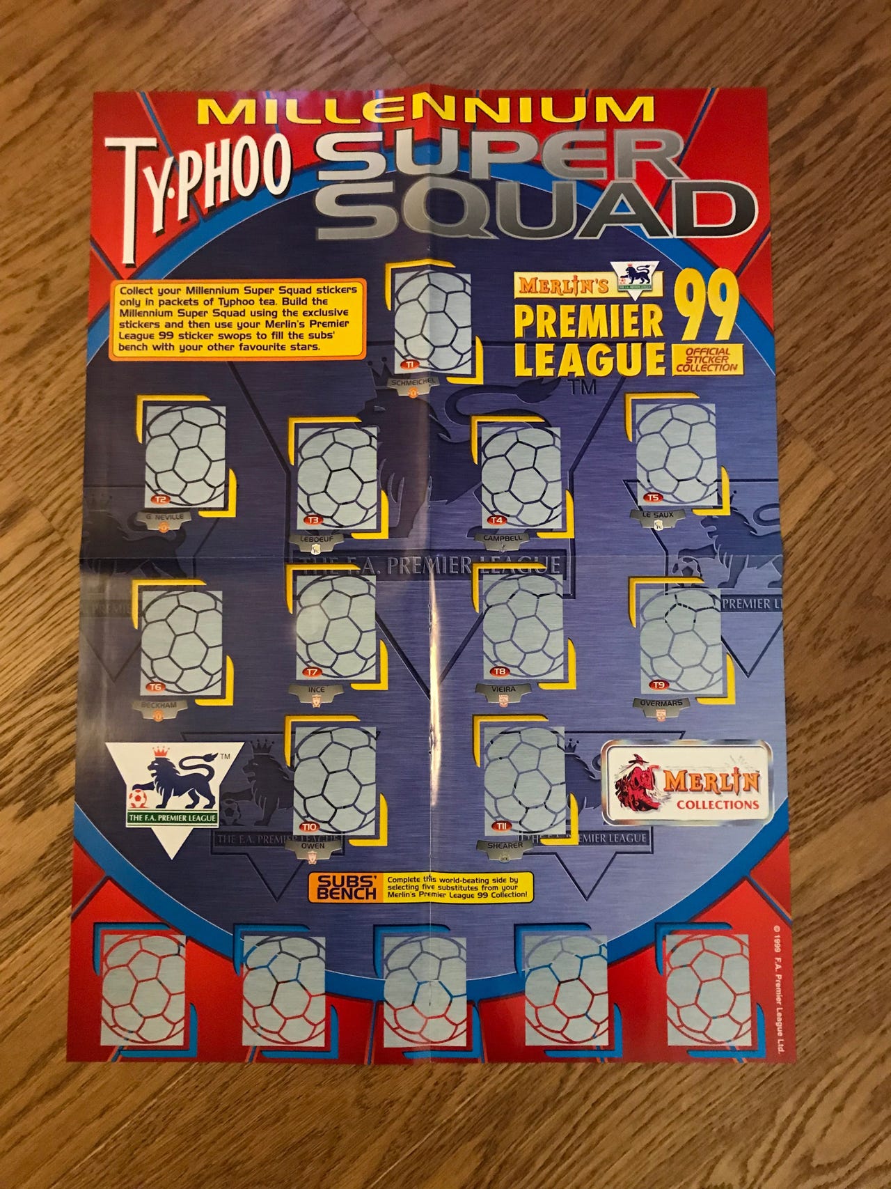 Merlin Premier League 99 Ty-Phoo Millenium Super Squad poster