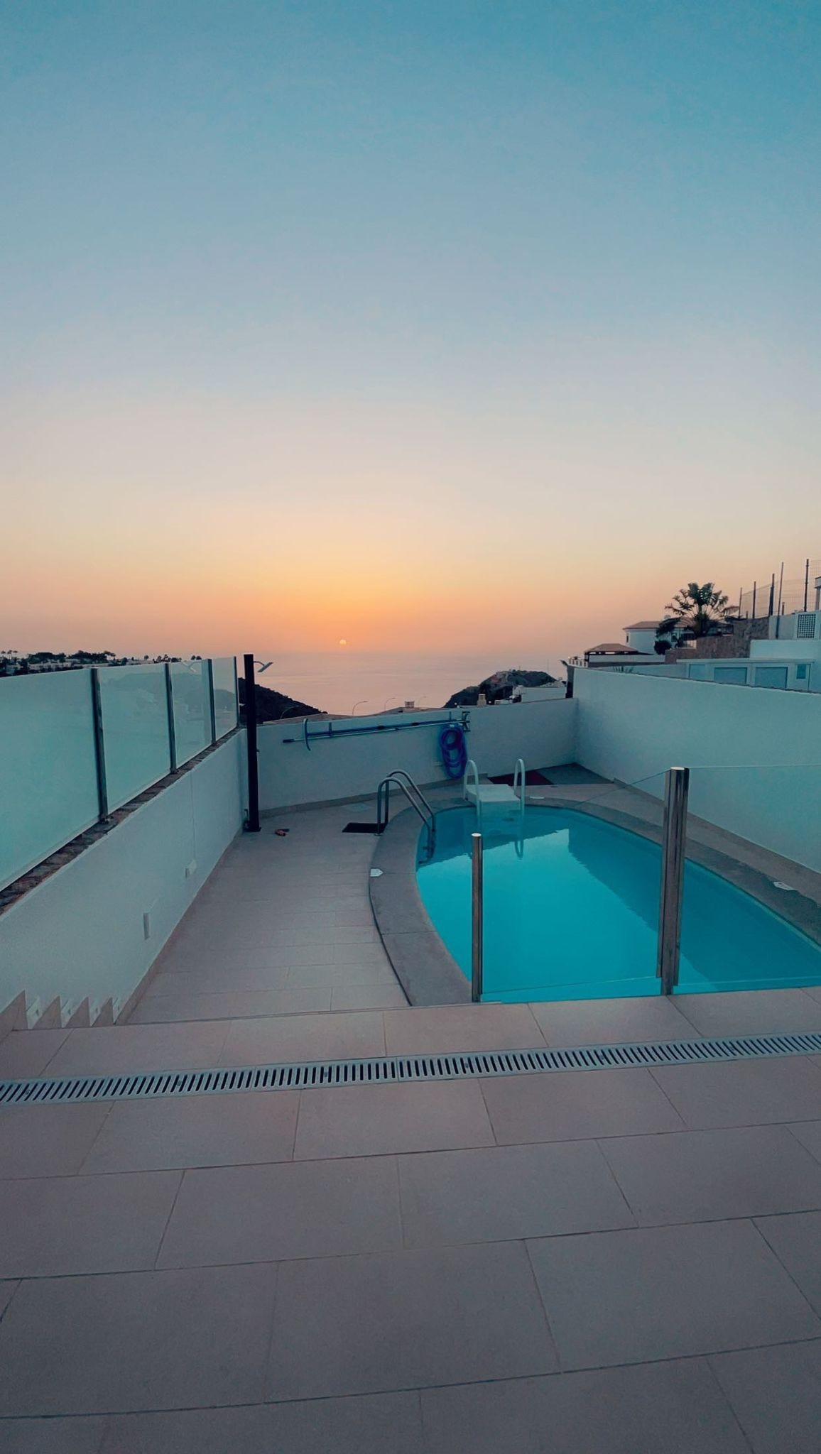 Solnedgang fra terrassen Galleribilde