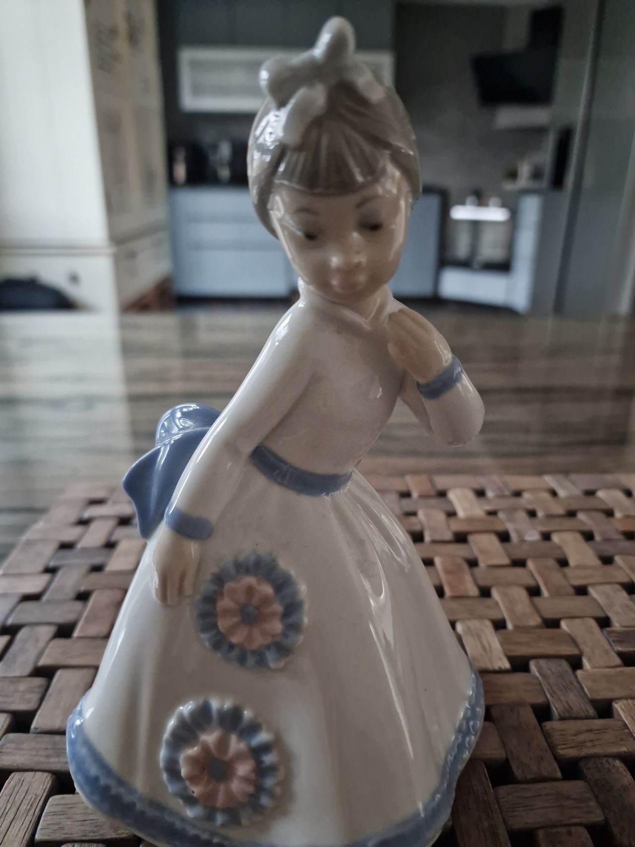 RARE Zaphir Porcelain Young Girl w/ Baby Doll Figurine Vintage Spain 6  Glossy - Ossett Antiques