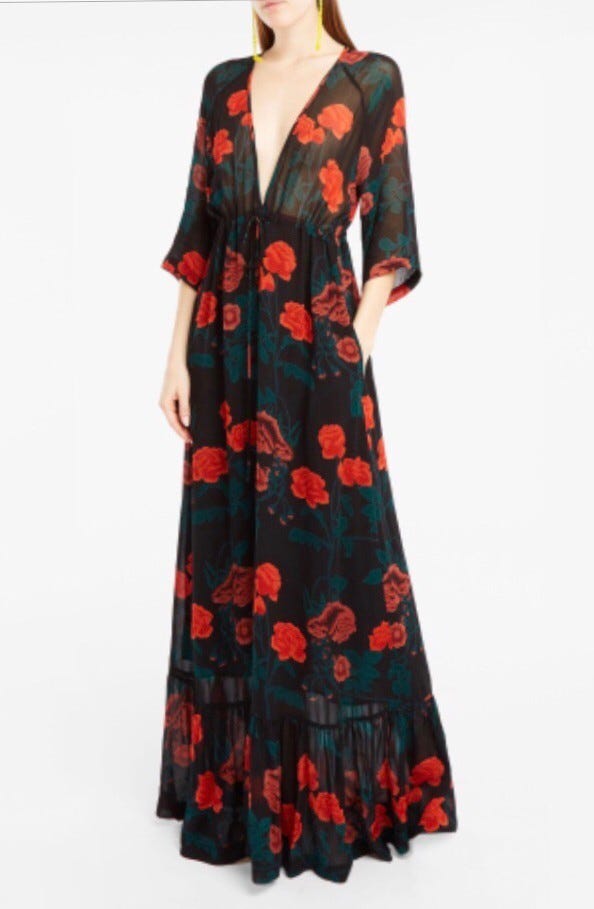 Newman floral print georgette maxi dress Ganni str 36 FINN-torget
