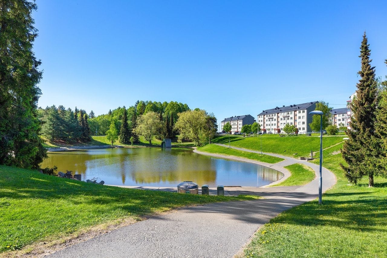 Badedammen på Årvoll 5 min fra huset. Galleribilde