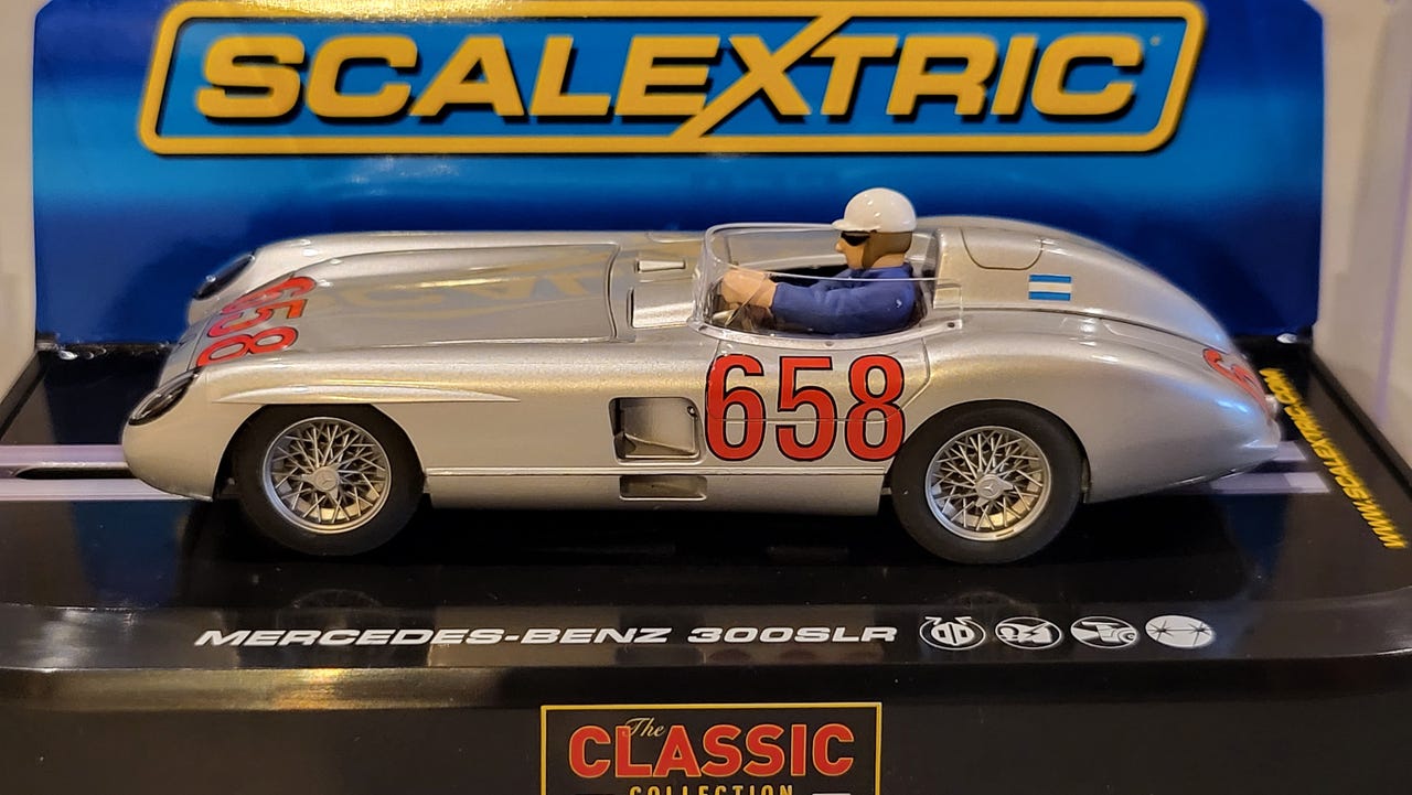Scalextric Mercedes 300 SLR Mille Miglia N°658, échelle 1/32, Fangio, Neuve