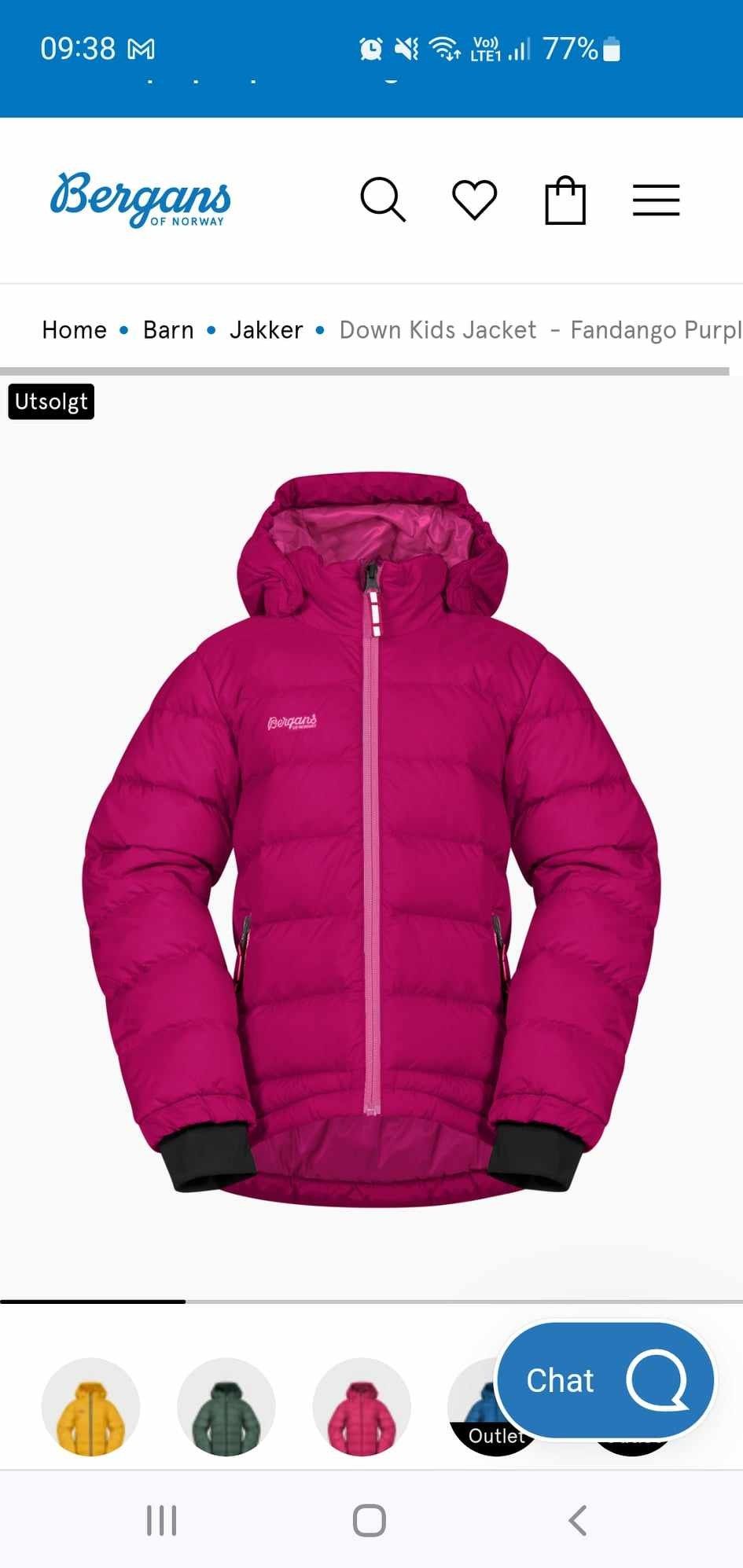 Bergans down kids shop