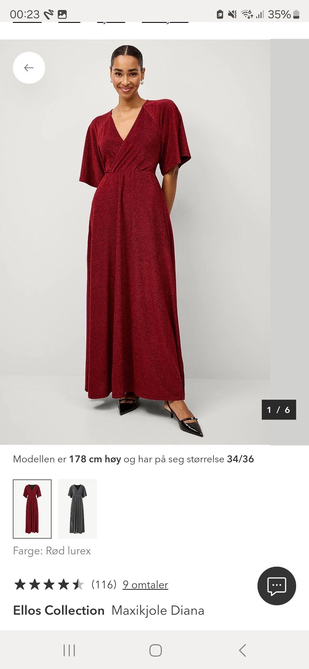 Rød glitter kjole str 38/40 | FINN-torget