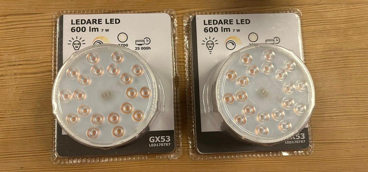 IKEA Bombilla LED LEDARE GX53 de 600 lúmenes, regulable