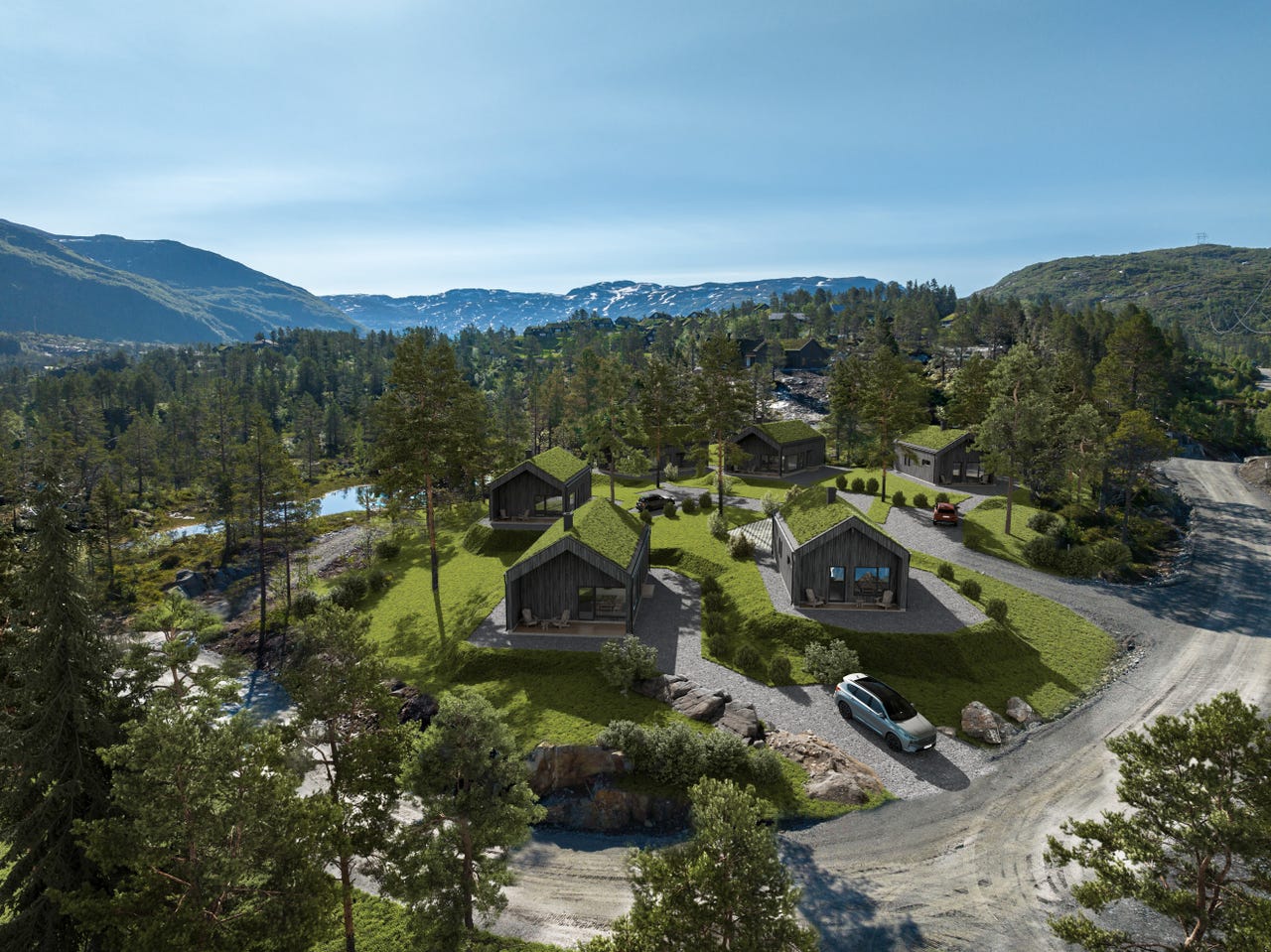 Nydelig hytte under bygging få meter fra skiløype – tomt 43 på Langedalsåsen/Solfonn! – Mist