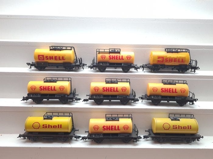 Fleischmann H0 - 1465/1475/5033 - Modelltog godsvogn (9) - 9x tankvogn ...