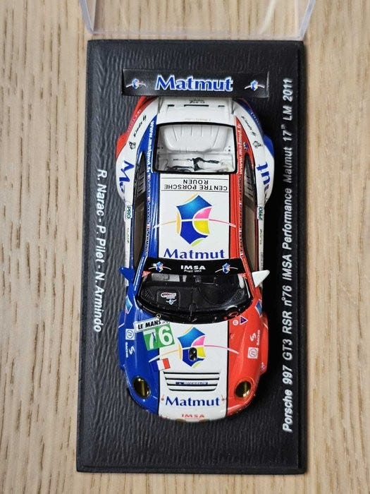 B18 1:43 SPARK S1908 PORSCHE 911 GT3 997 RSR IMSA MATMUT PERFORMANCE LM 2008 MIB