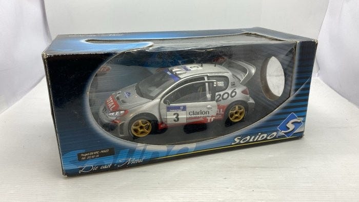 Peugeot 206 WRC Solido 1/18 - Modèles 1999 & 2000 - Métal Rouge (Boîte Incluse)