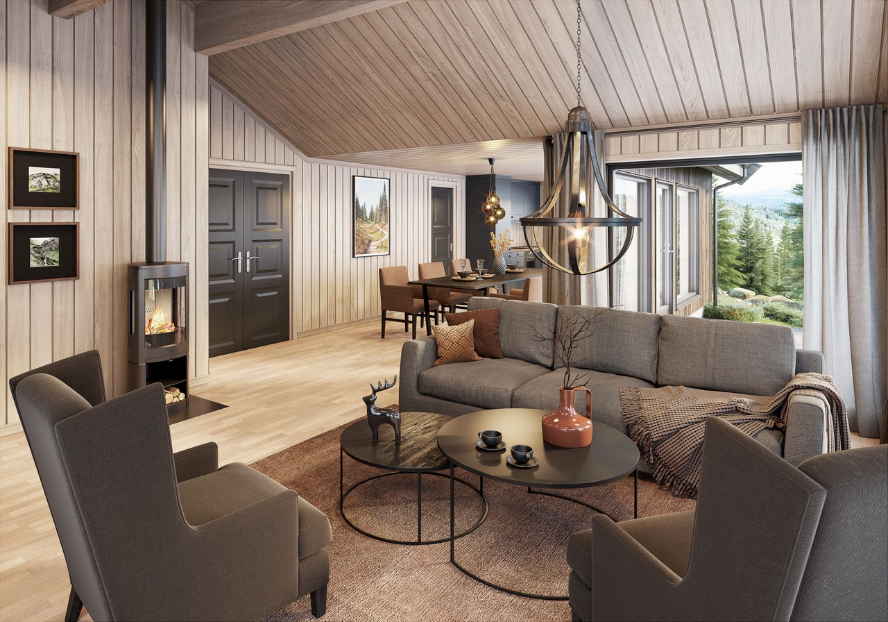 Nesfjellet – Stor og flott familiehytte – ski in/out – prosjektert på flott, vestvendt og solrik tomt – Utsikten 135!