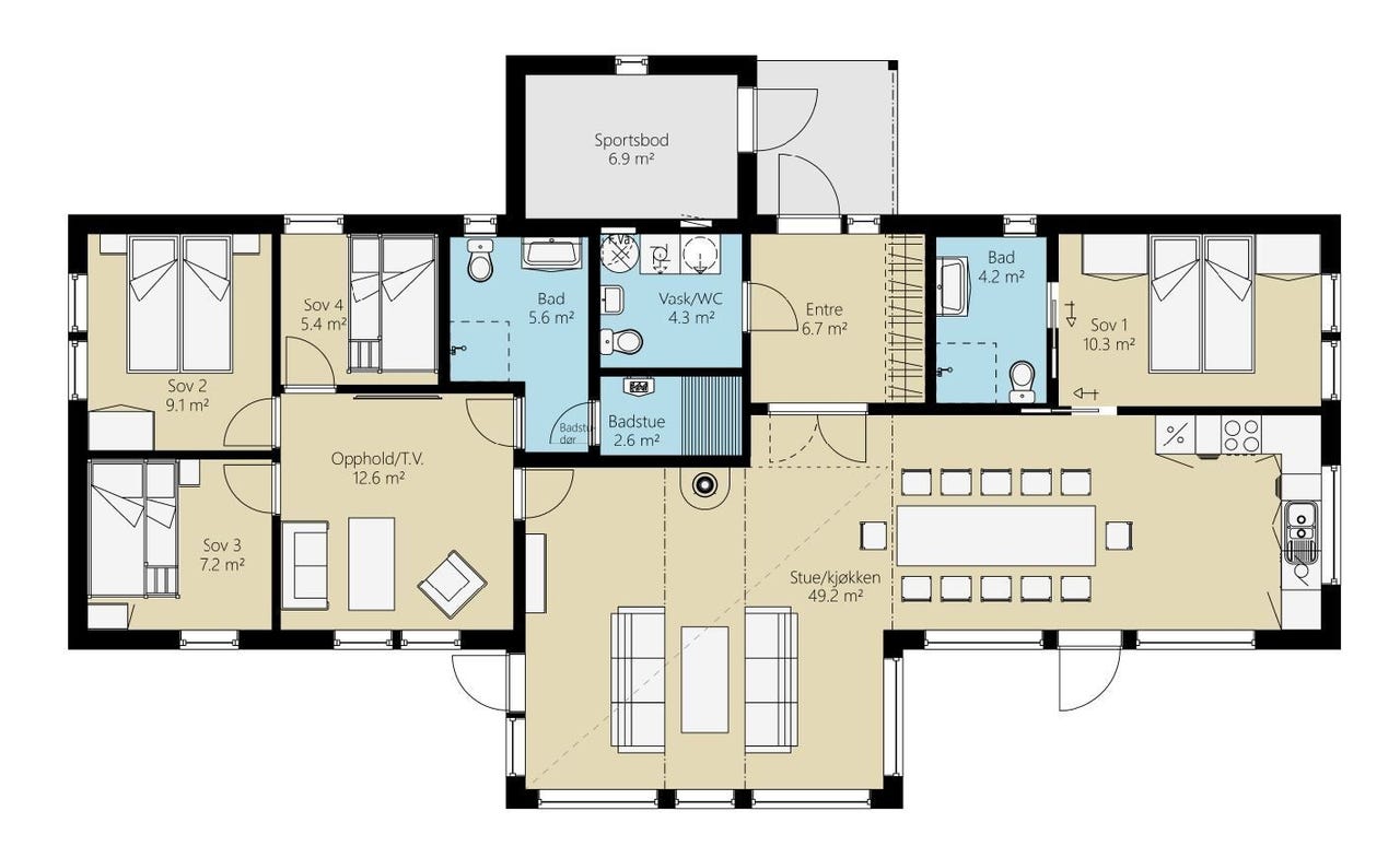 Nesfjellet – Stor og flott familiehytte – ski in/out – prosjektert på flott, vestvendt og solrik tomt – Utsikten 135!