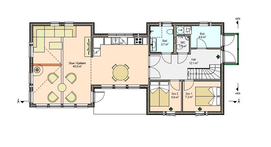 Nesfjellet – Stor og flott familiehytte – ski in/out – prosjektert på flott, vestvendt og solrik tomt – Heimdall 110!