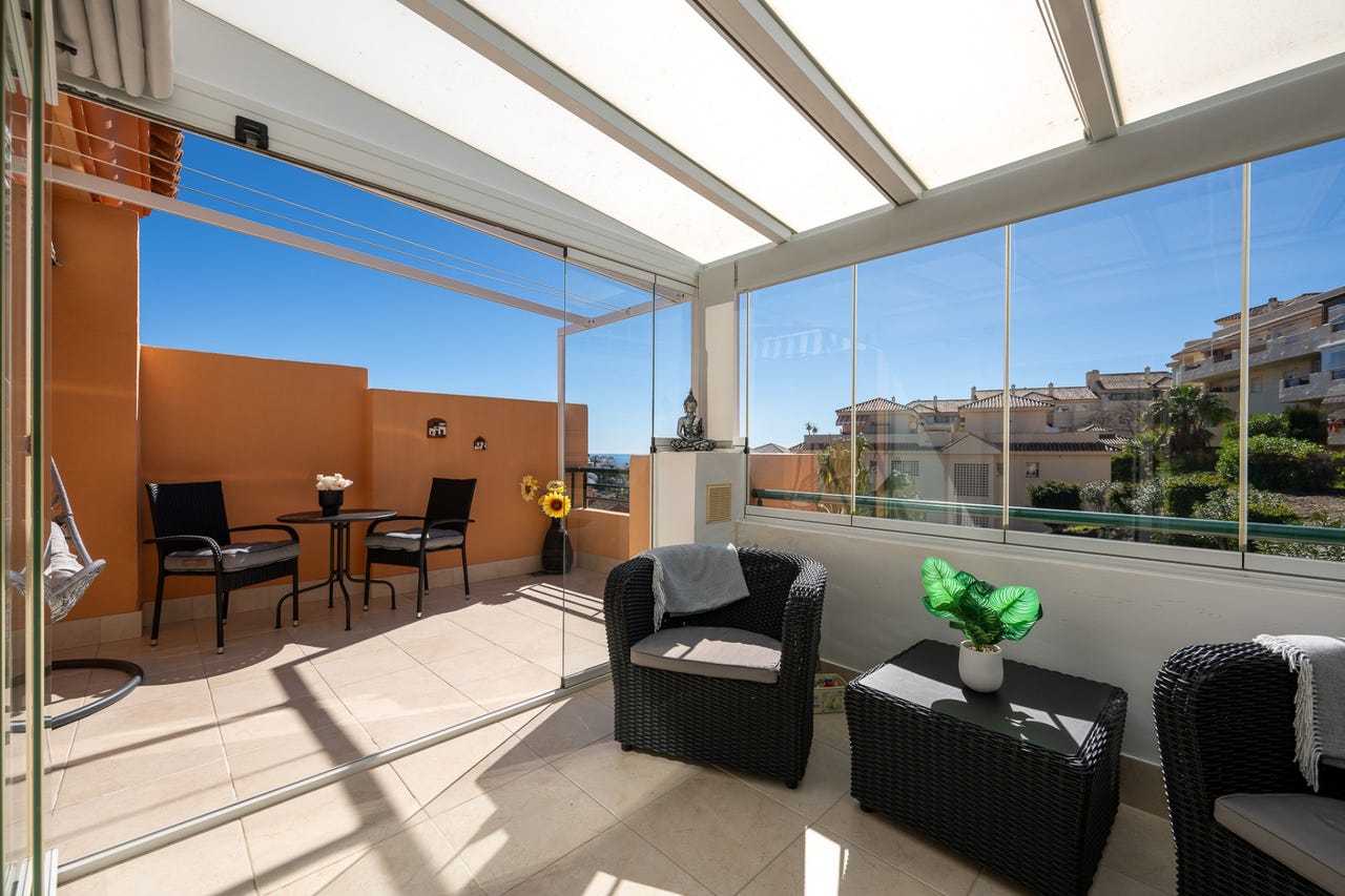 Mijas Costa - Lys og romslig 3-soveroms duplex toppleilighet med havutsikt og solarium i Riviera del Sol – bilde 1
