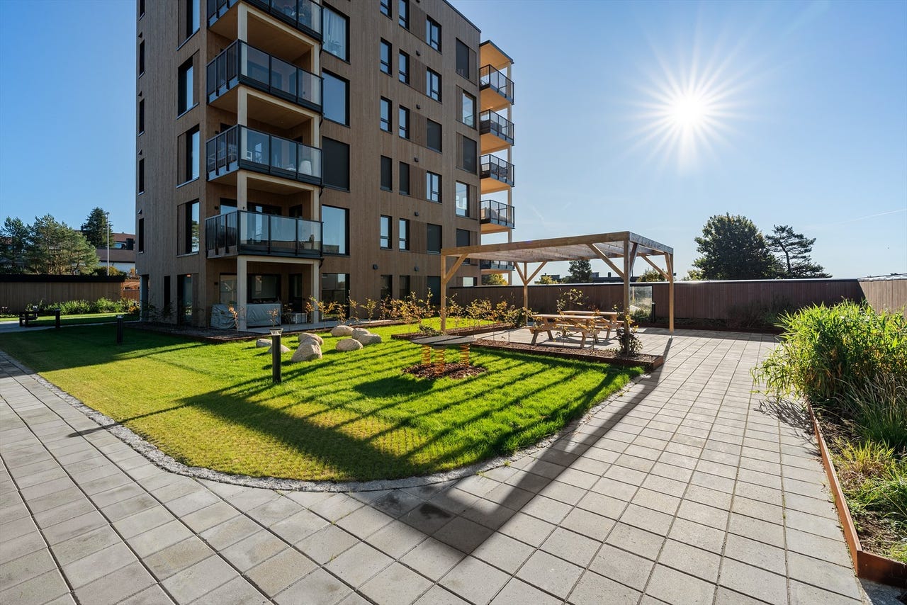 Borettslaget har flott opparbeidet hage