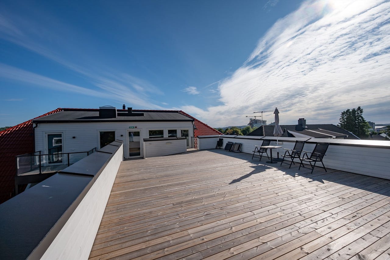 Stor felles takterrasse