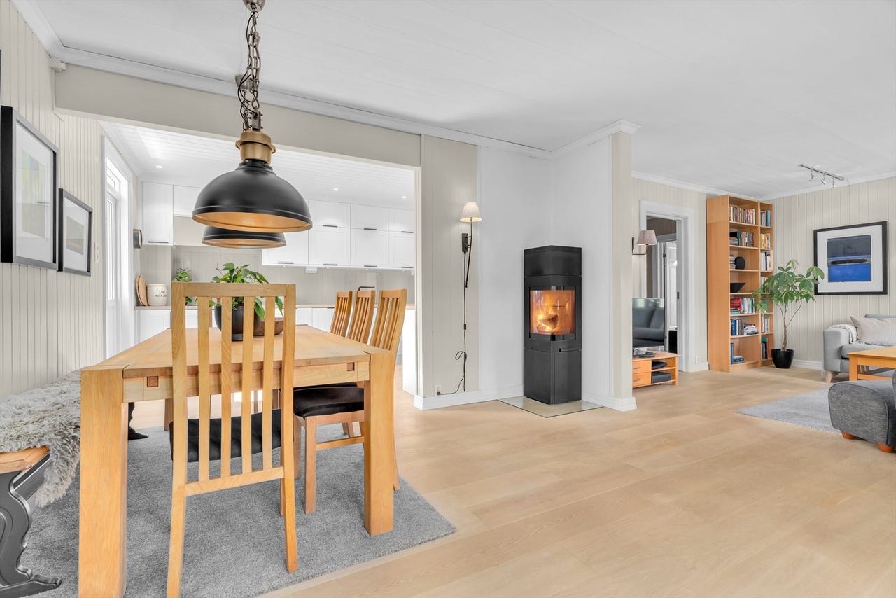 Moderne peisovn tilfører både varme og en hyggelig atmosfære
