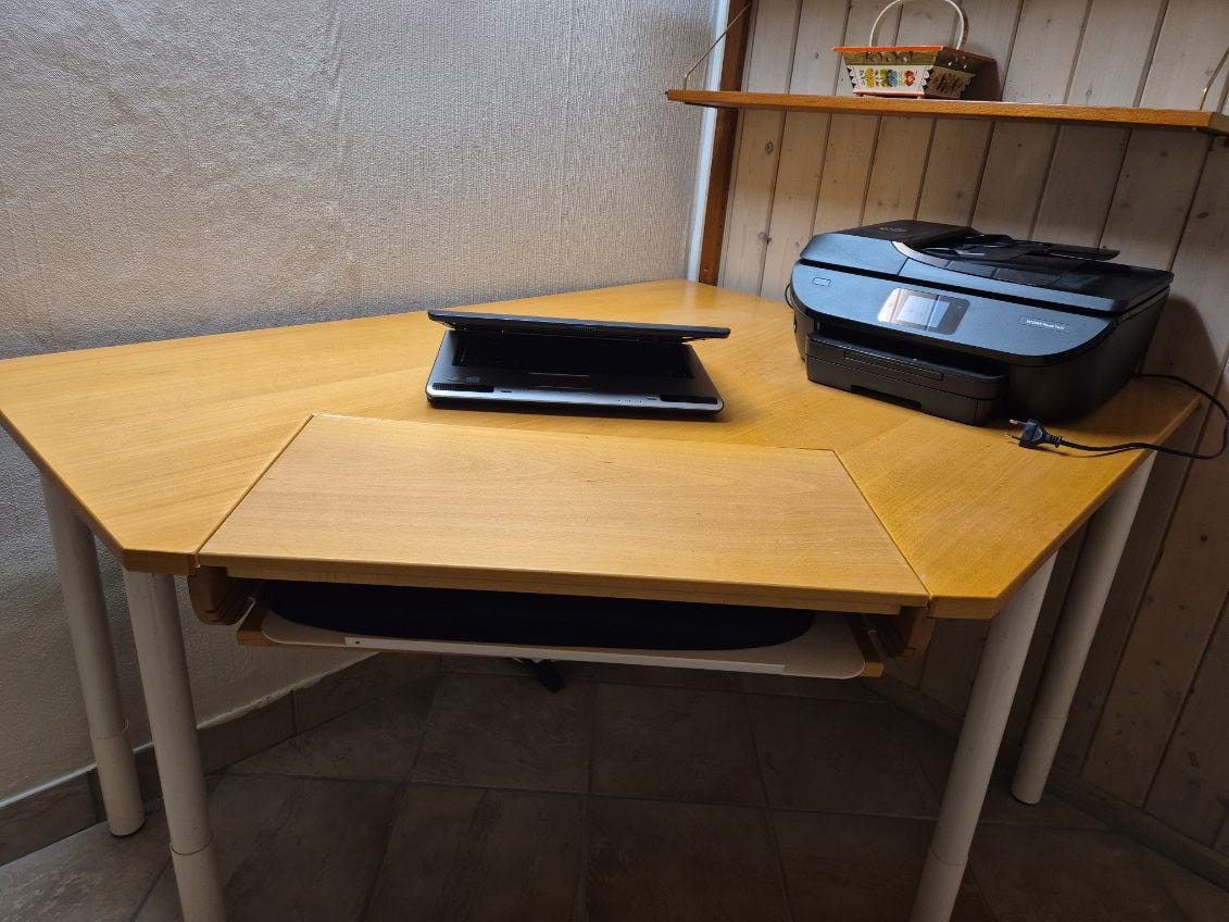 Hjørneskrivebord Gammelt Tre 200,5X50X76 Cm Konstruert Tre main image 1