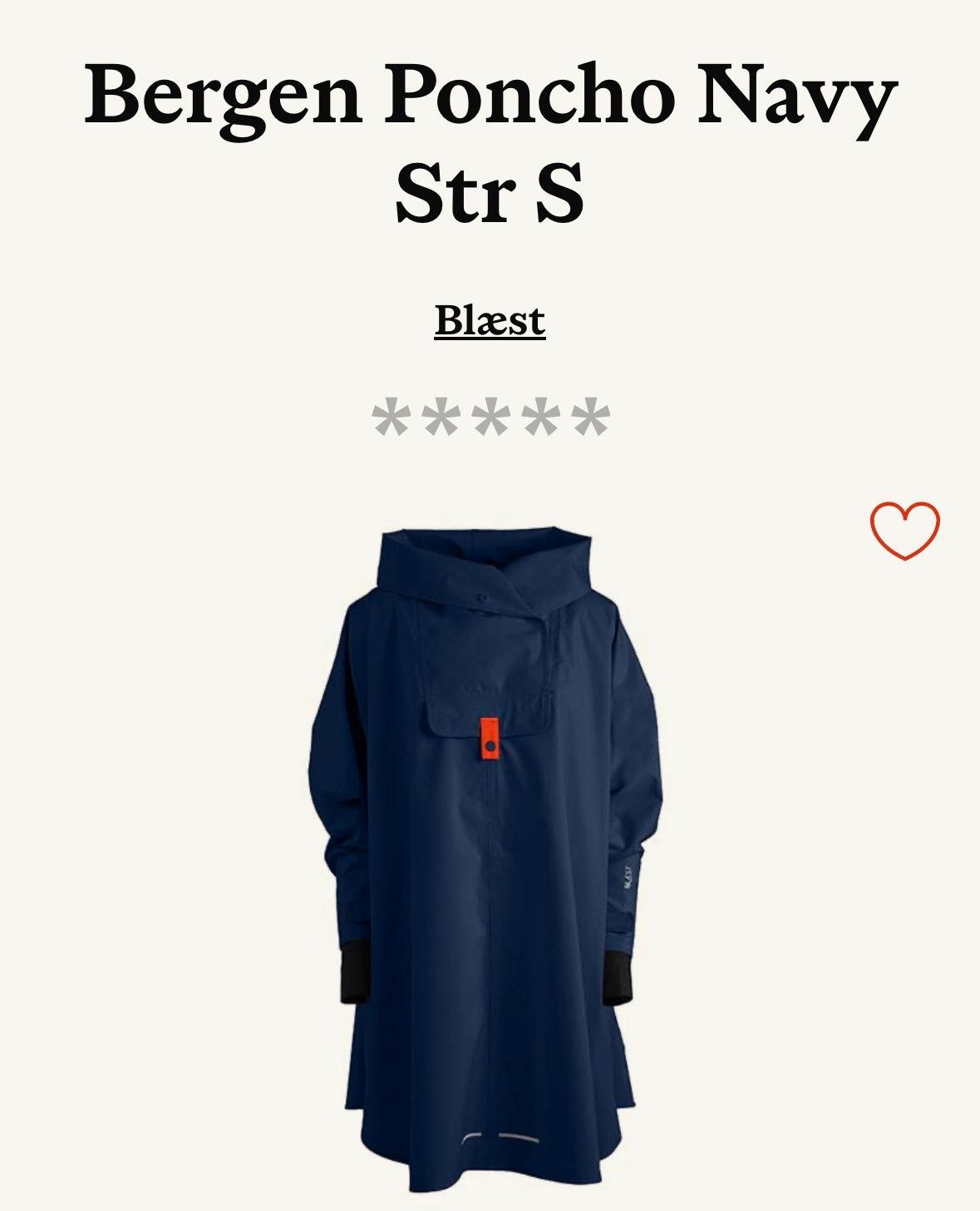 Blæst regnponcho str XS | FINN-torget