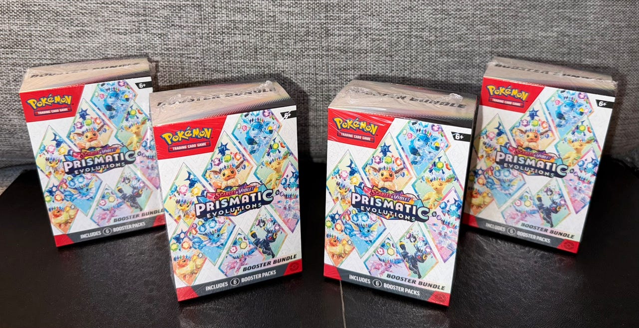 4 stk Prismatic Evolutions booster bundle selges samlet | FINN-torget