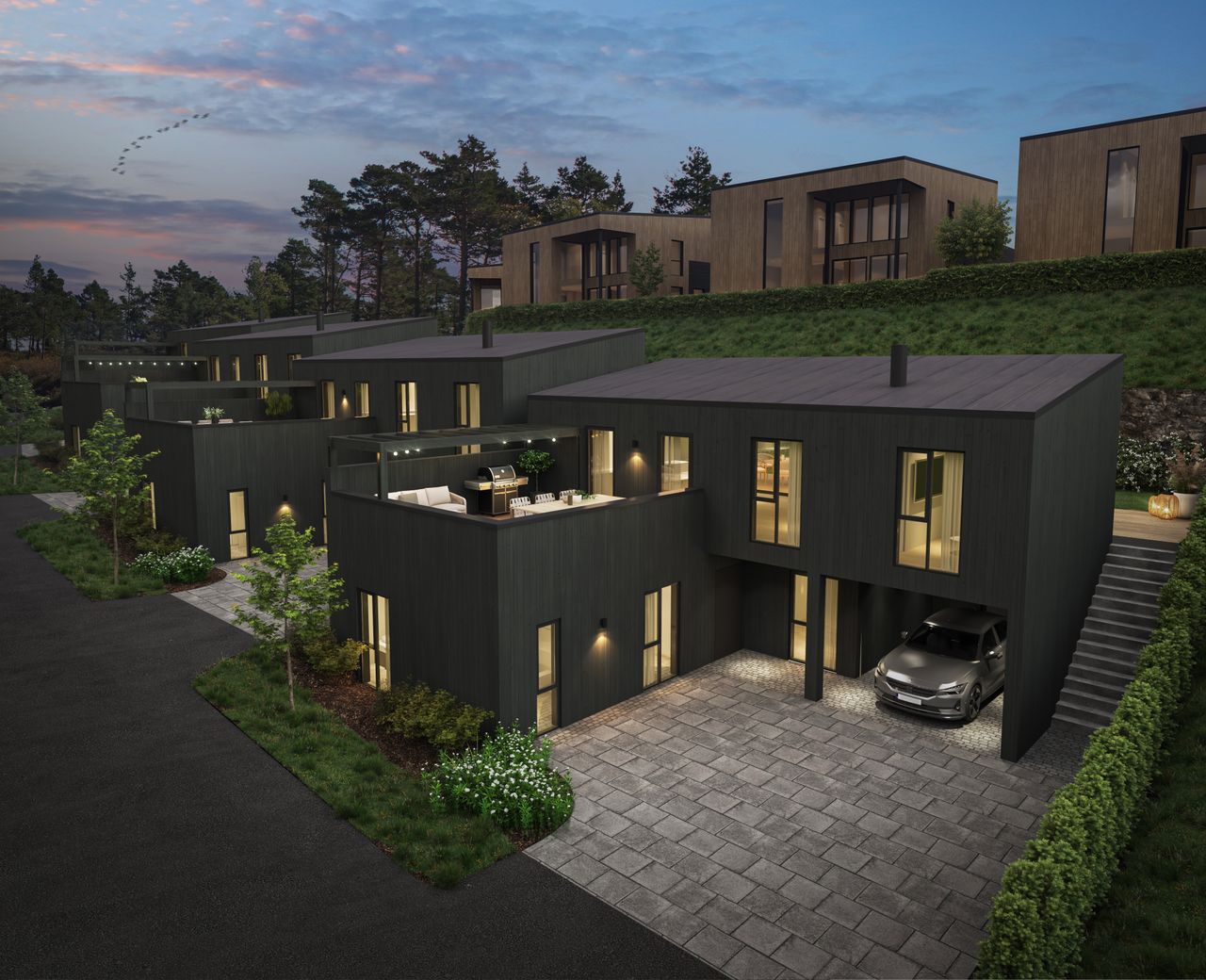 Image #0 Sommerro på Drangsvann - Arkitekttegnede eneboliger med carport og 2 store terrasser