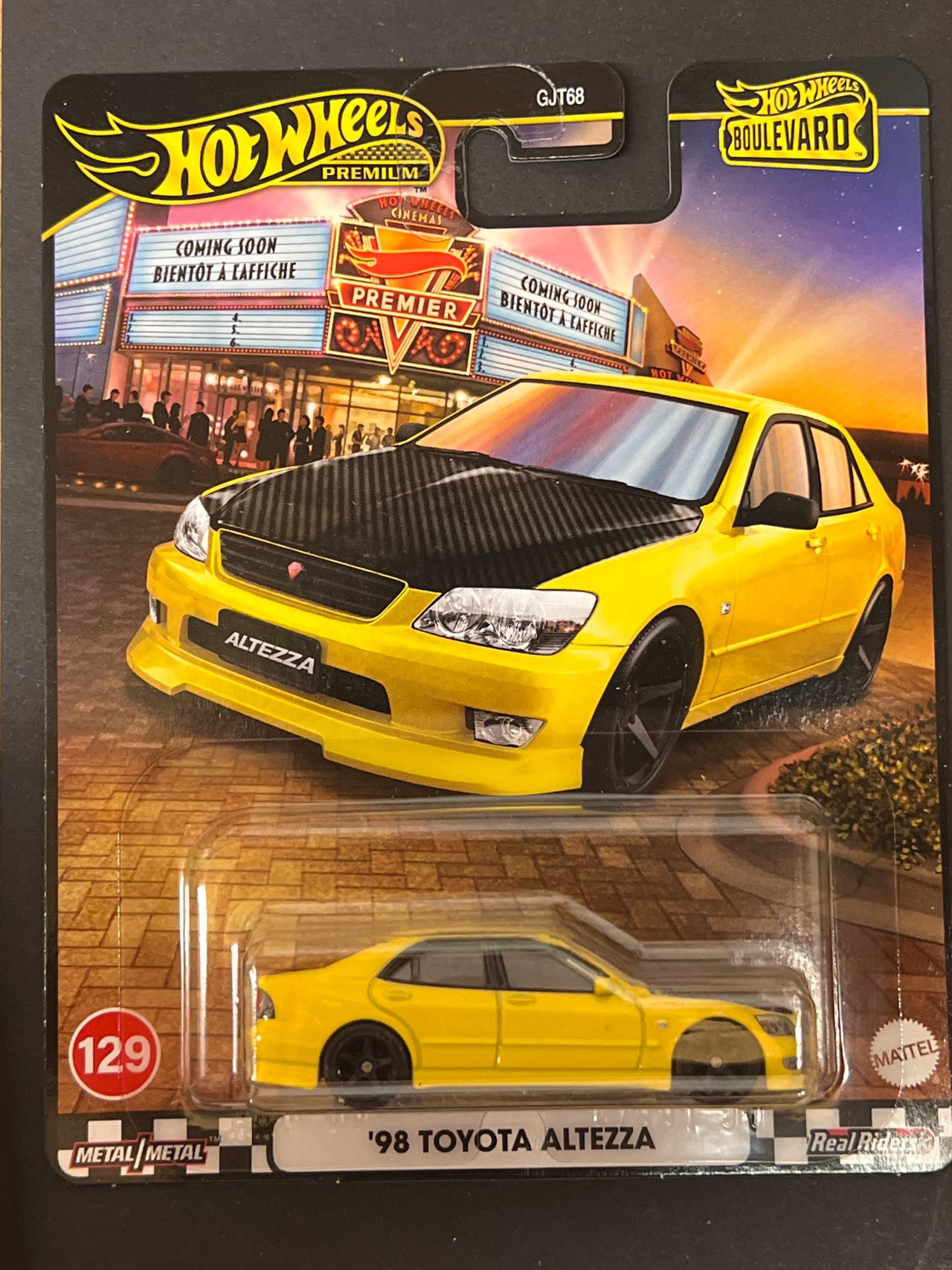 Hot Wheels Premium – Toyota Altezza 1998, échelle 1:64, Série Boulevard, Jaune Et Noir