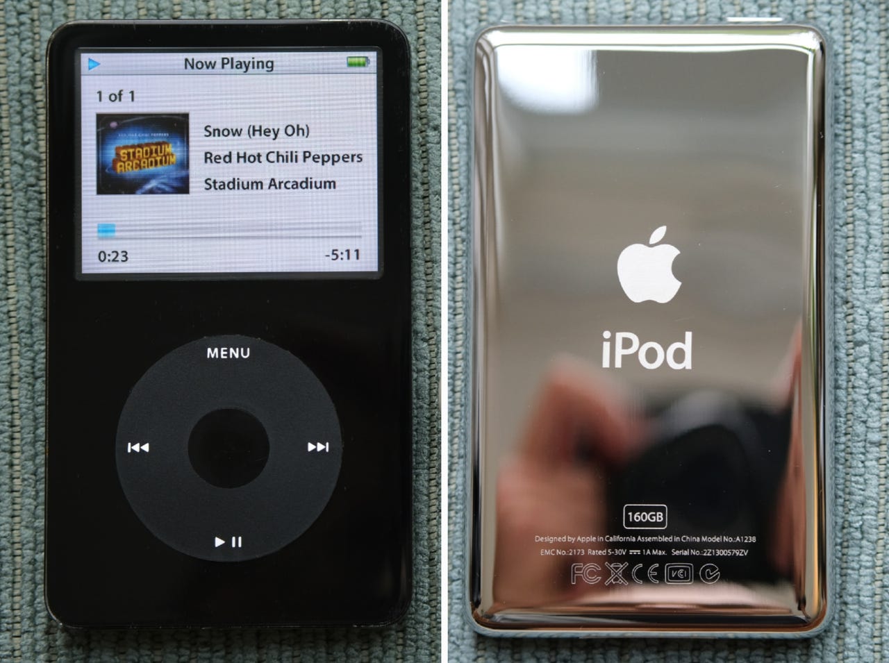 iPod Video (5.5 gen), upgraded: 160GB, new battery and back - ready for ...