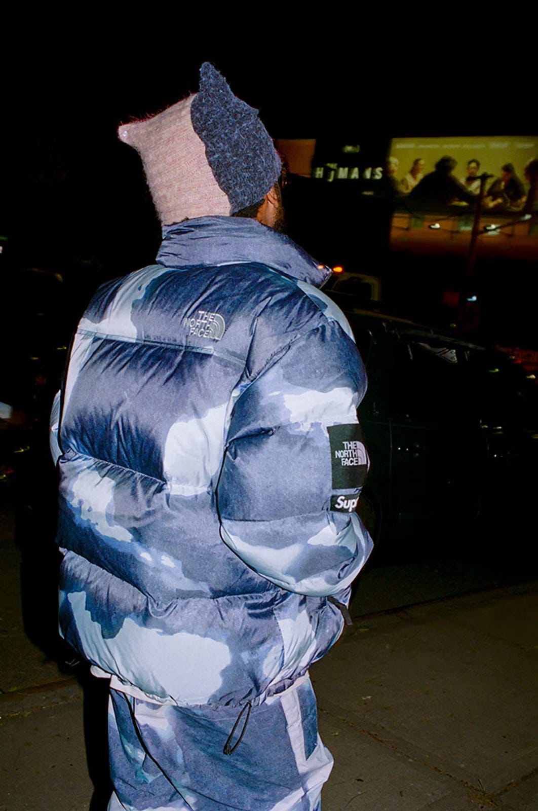 Supreme / The North Face - Bleached Denim Print Nuptse (M