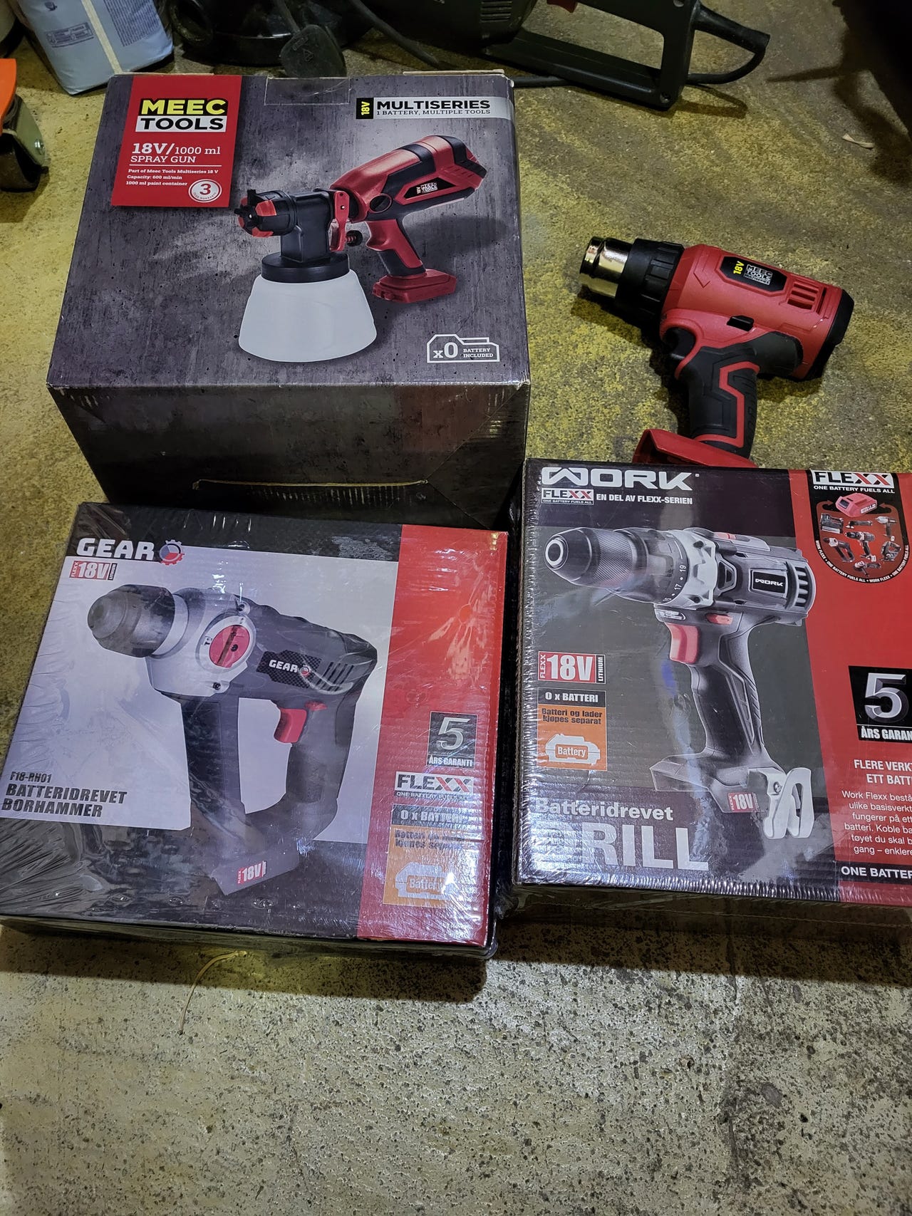 Verktøy– helt nye 18V, passer Flexx-Gear og Meec Tools batterier
