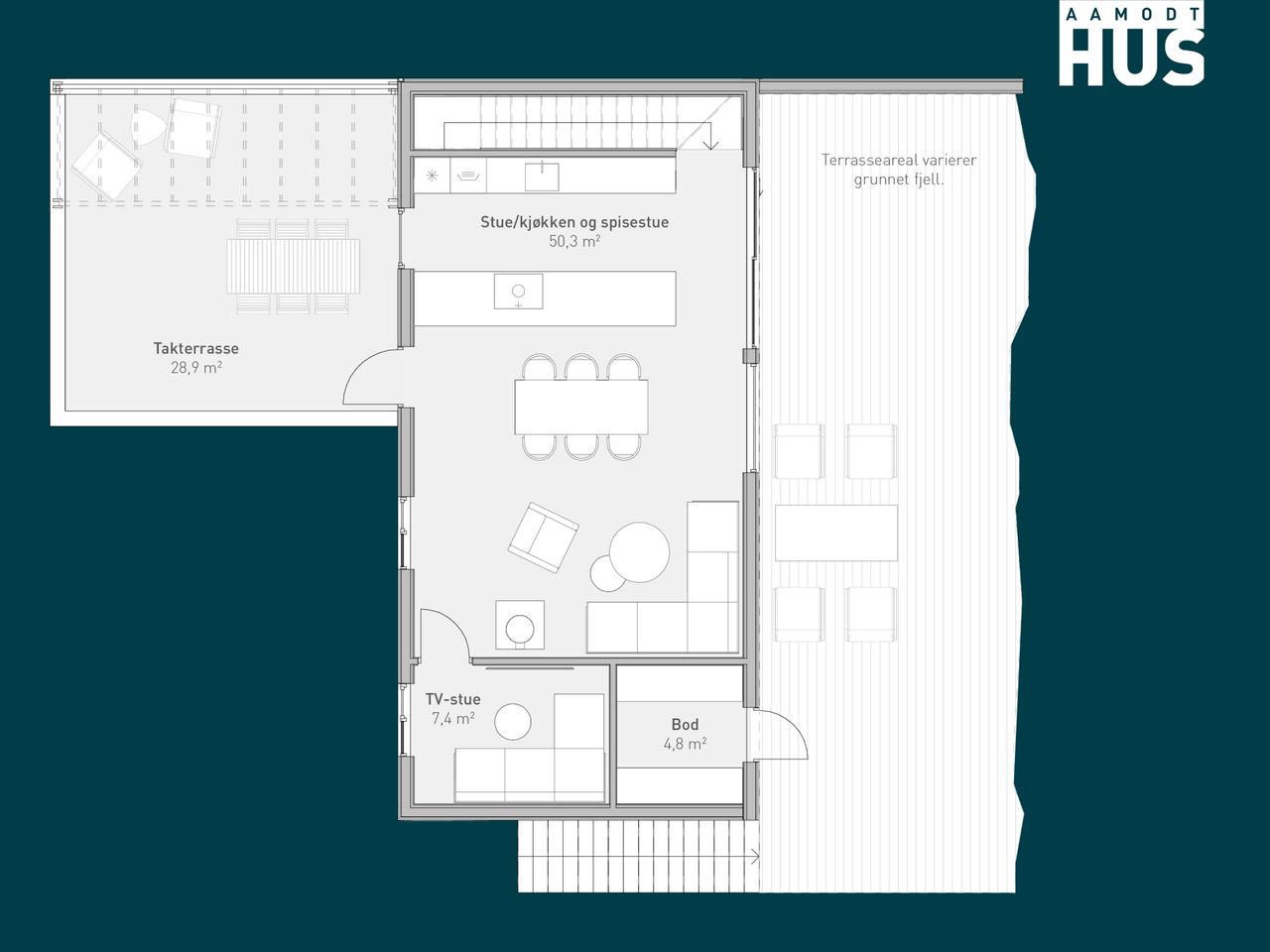 Image #4 Sommerro på Drangsvann - Arkitekttegnede eneboliger med carport og 2 store terrasser