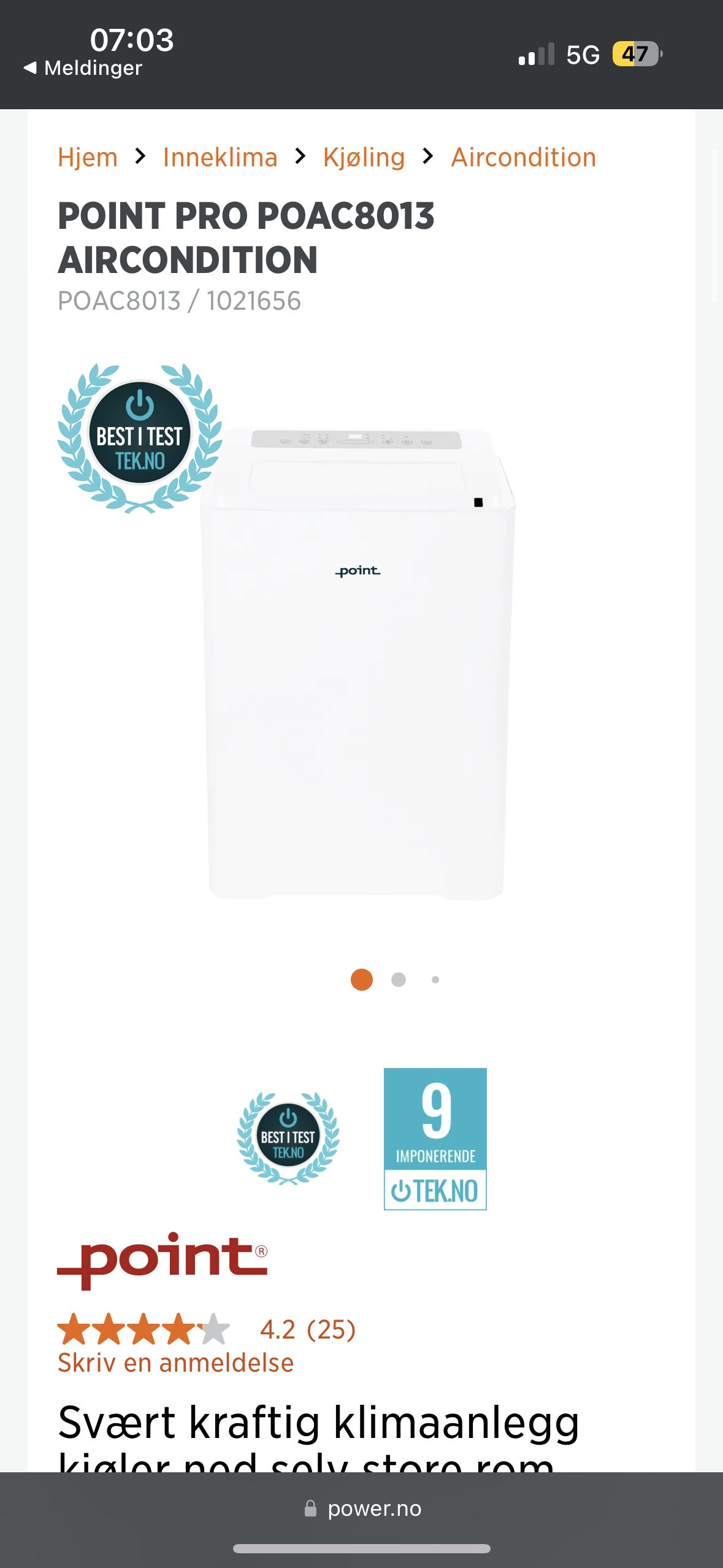 Point Pro POAC8013 aircondition | FINN-torget