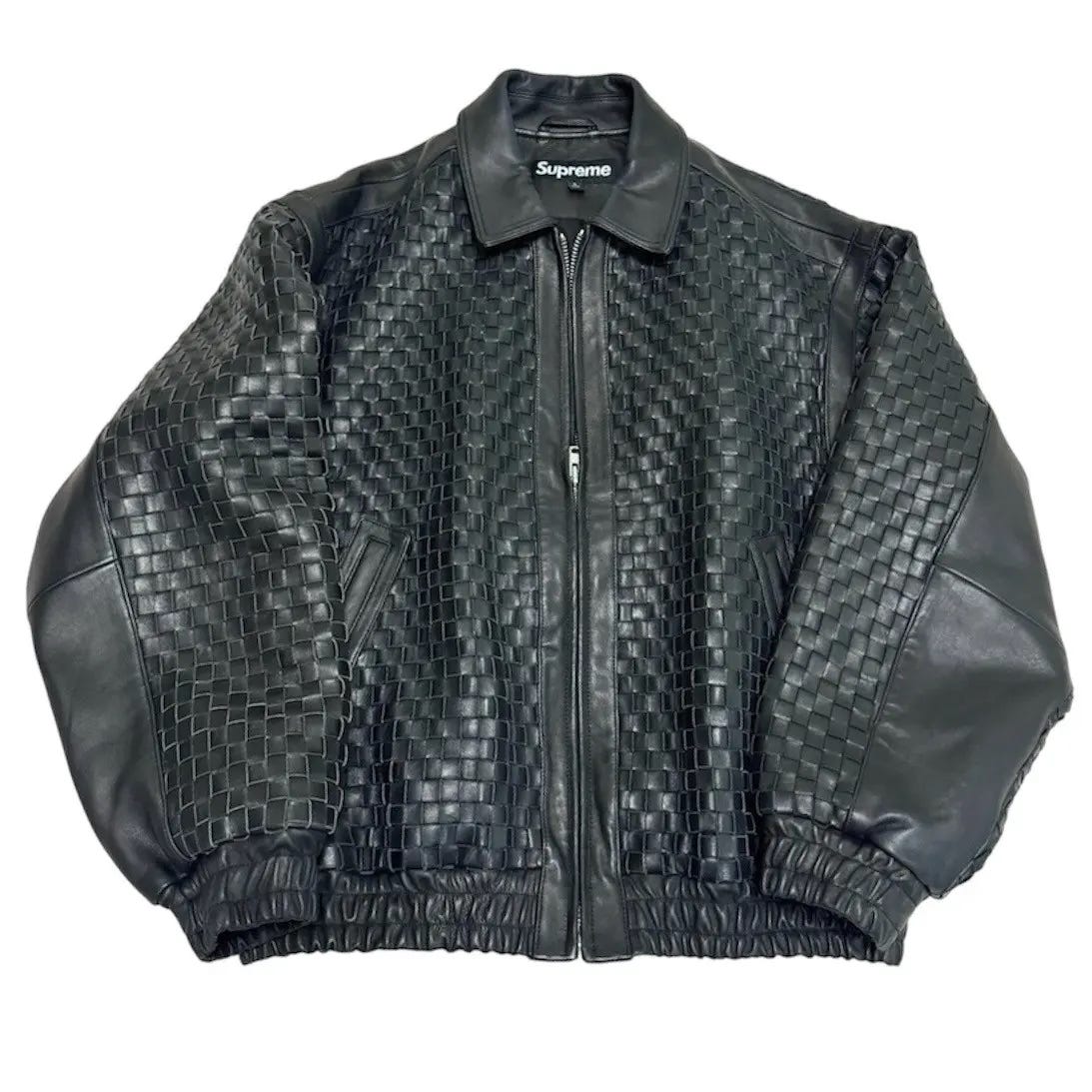 Supreme Woven Leather Varsity Jacket XL Supreme Woven Leather