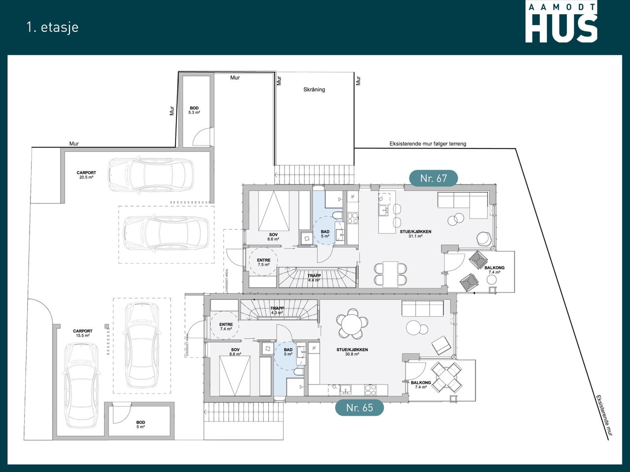 Image #4 Søgne/  Åros - Moderne og innholdsrik tomannsbolig med carport