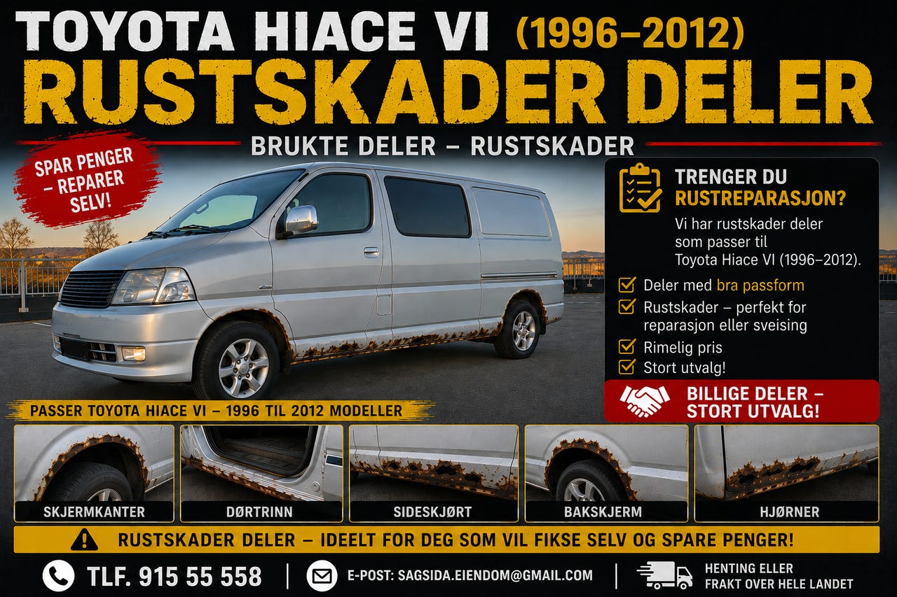 Toyota hiace kanaler og andre rust skade deler | FINN-torget
