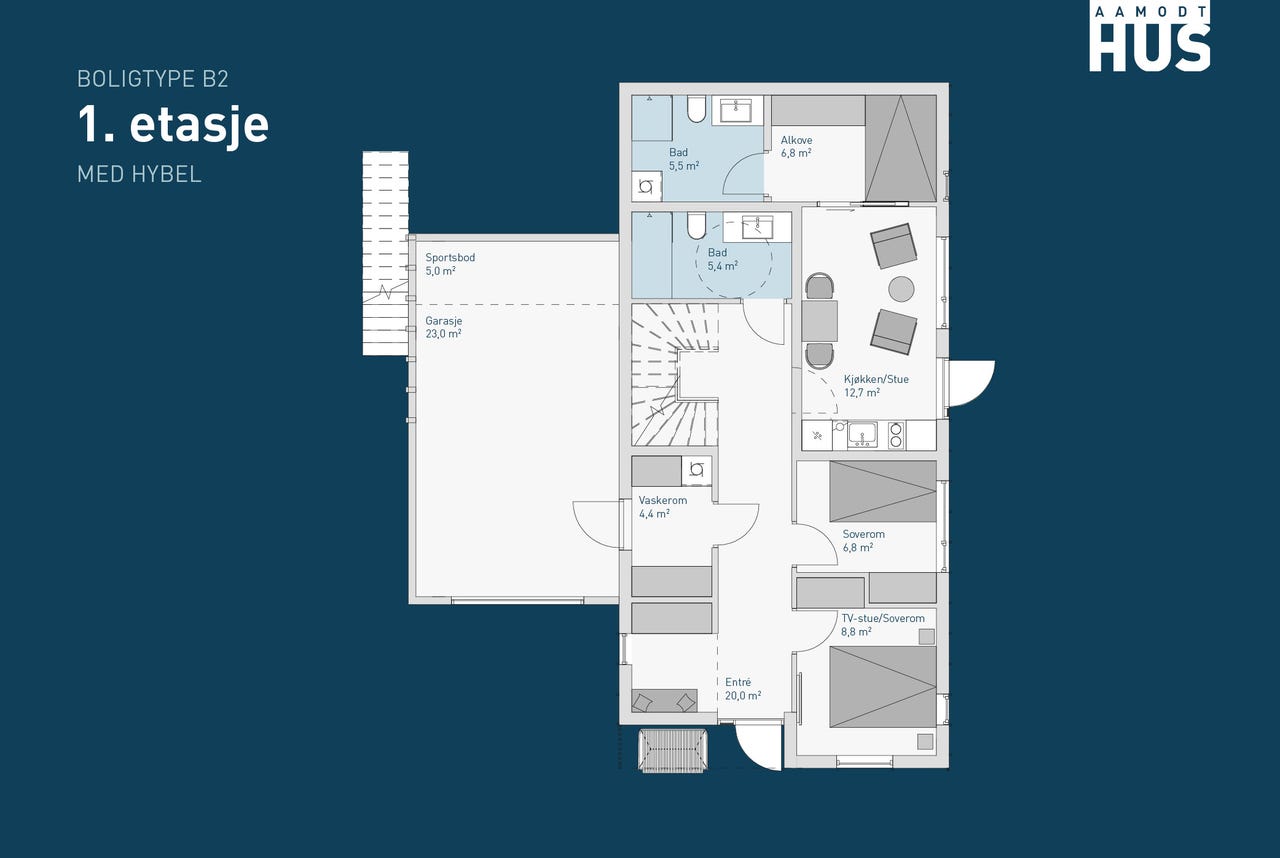 Image #3 Søgne/ Åros - Moderne og innholdsrik enebolig med mulighet for praktikantdel.