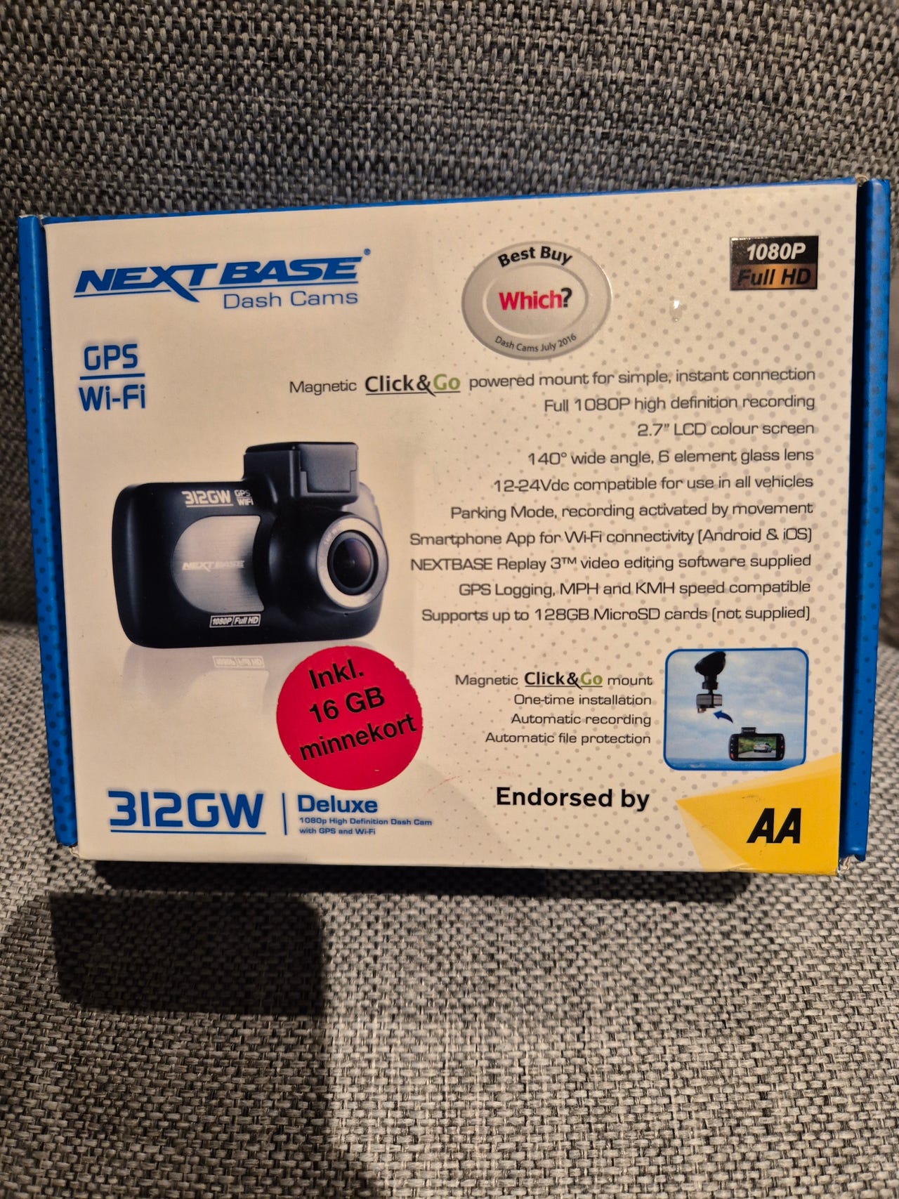Nextbase 312GW Dashcam GPS Wi-Fi 16GB microSD | FINN-torget
